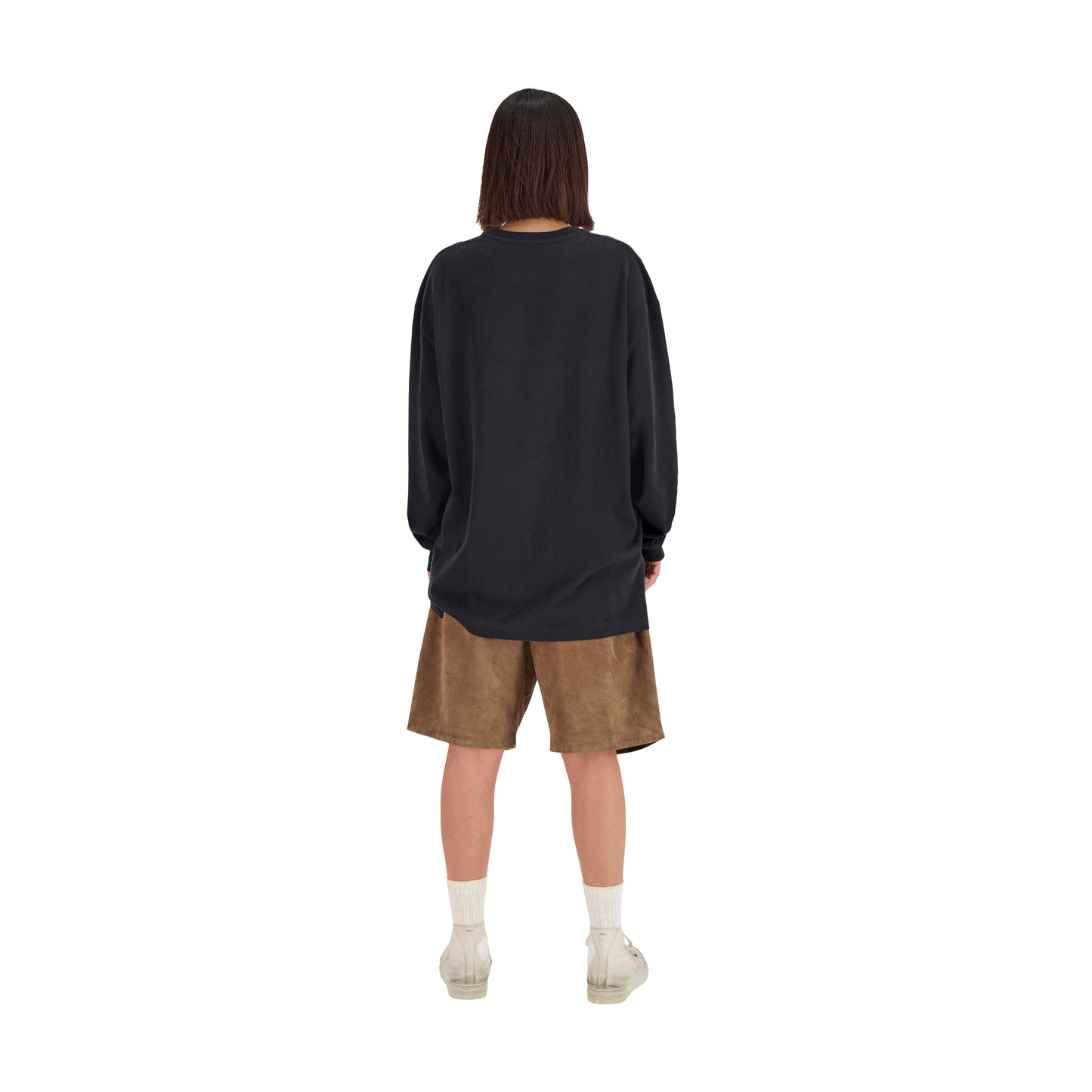 Robert Long Sleeve Cotton T Shirt Black