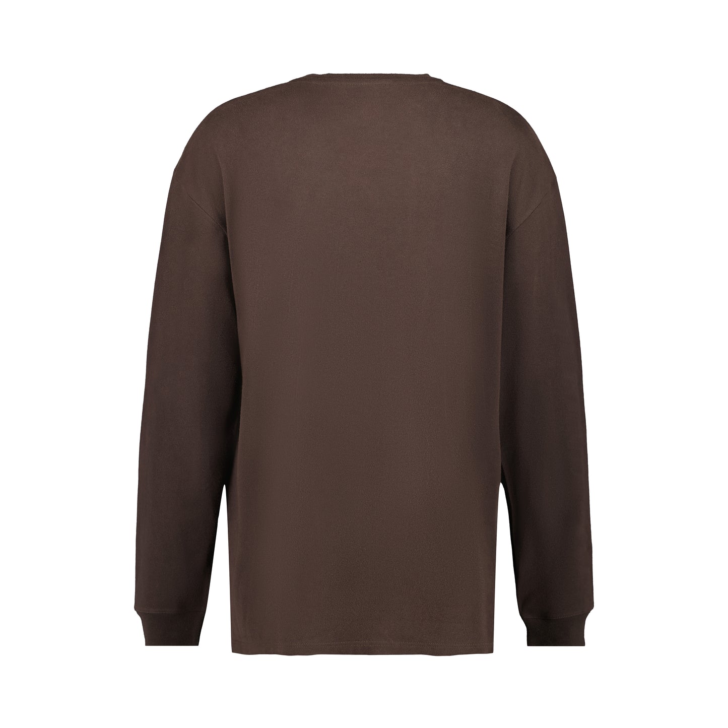 Robert Long Sleeve Cotton T Shirt Dark Chocolate Brown