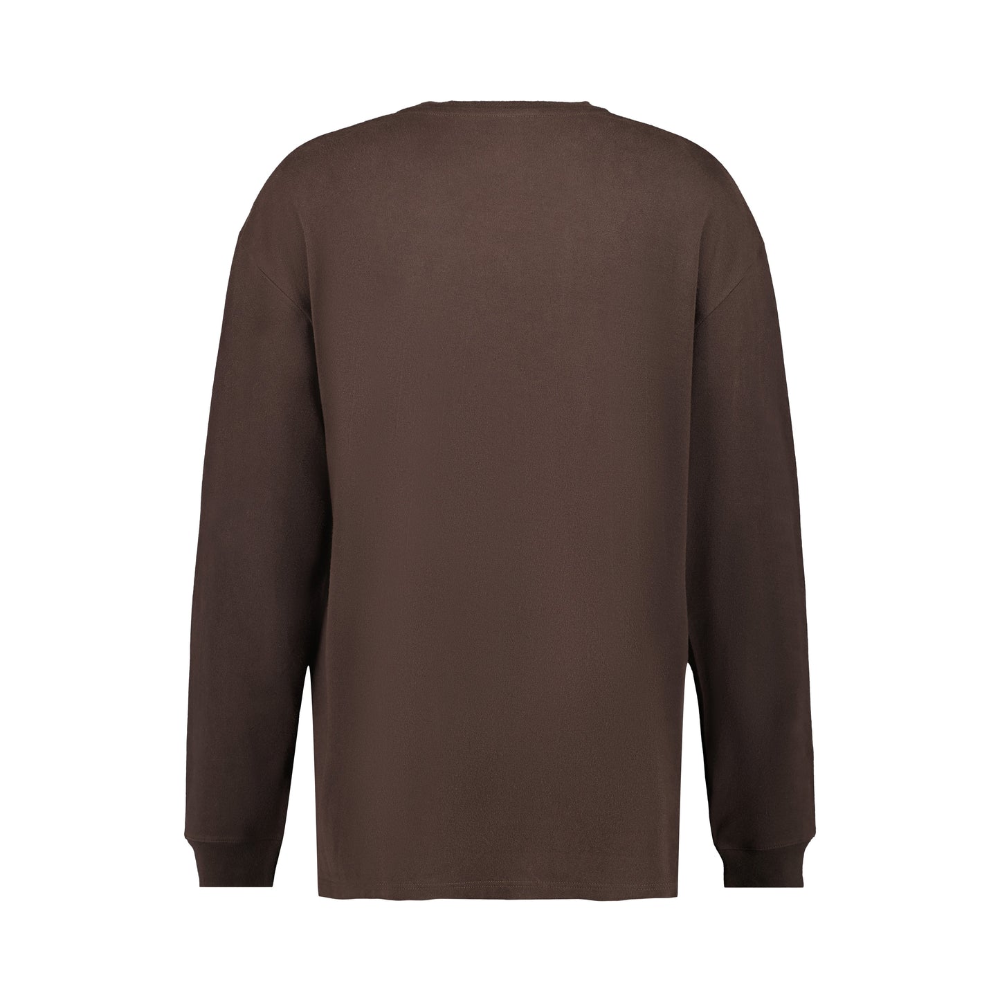 Robert Long Sleeve Cotton T Shirt Dark Chocolate Brown