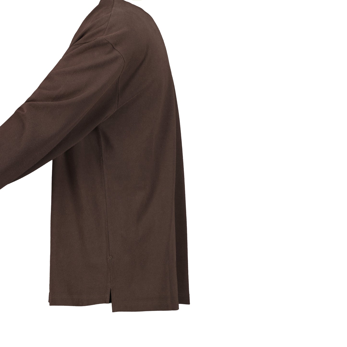 Robert Long Sleeve Cotton T Shirt Dark Chocolate Brown