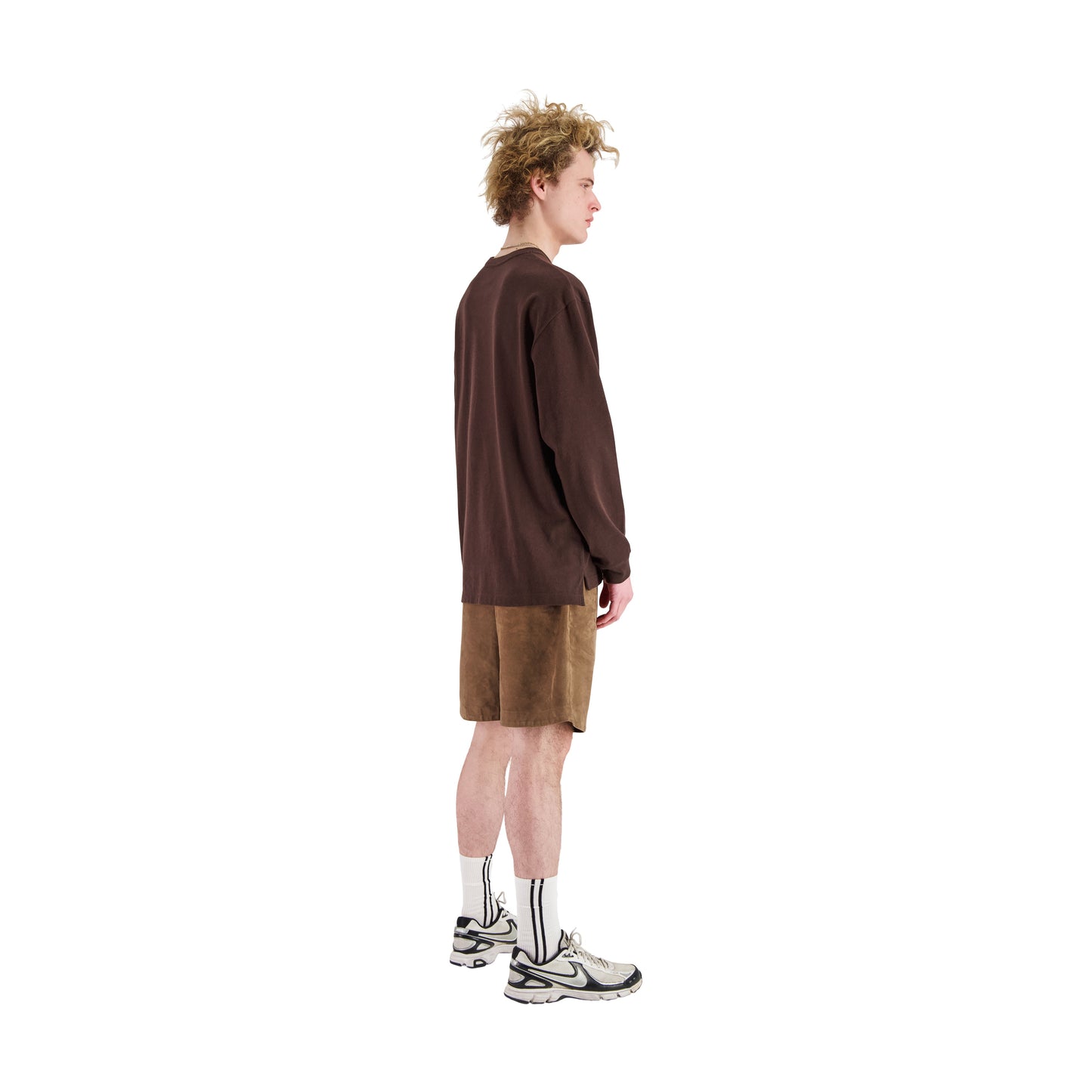 Robert Long Sleeve Cotton T Shirt Dark Chocolate Brown