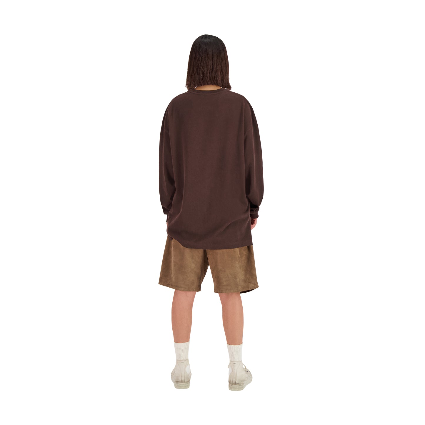 Robert Long Sleeve Cotton T Shirt Dark Chocolate Brown