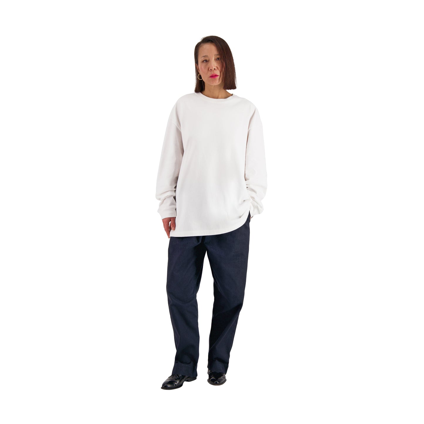 Robert Long Sleeve Cotton T Shirt White