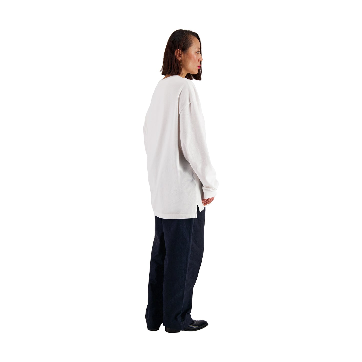 Robert Long Sleeve Cotton T Shirt White