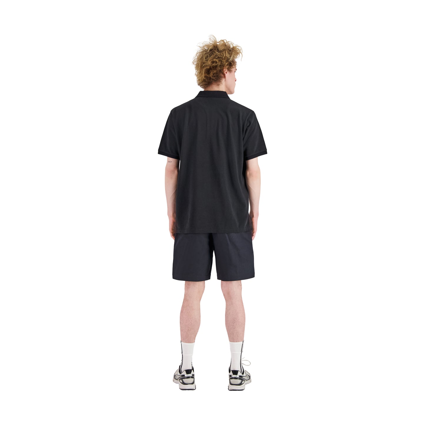 Frank Jersey Cotton Piquet Polo Black