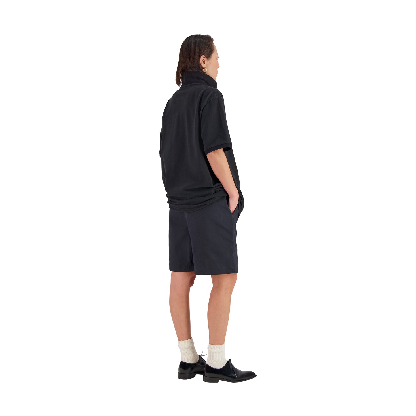 Frank Jersey Cotton Piquet Polo Black
