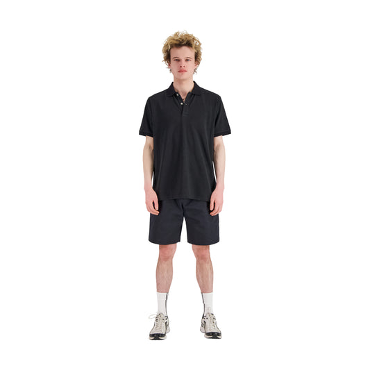 Frank Jersey Cotton Piquet Polo Black