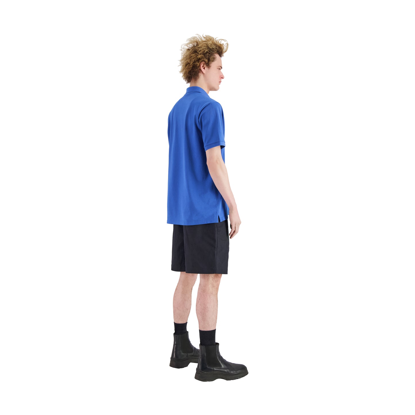 Frank Jersey Cotton Piquet Polo Meta Blue