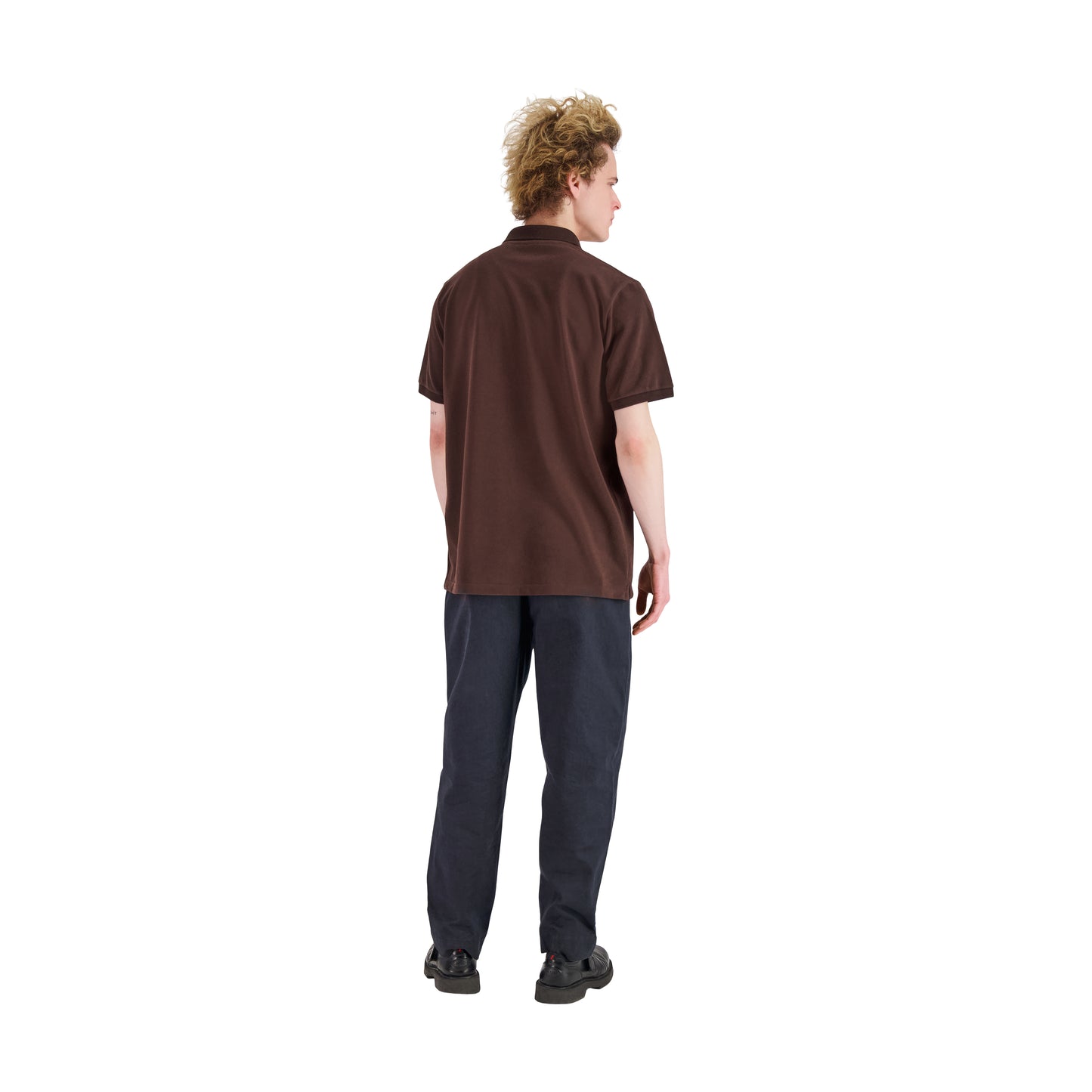 Frank Jersey Cotton Piquet Polo Dark Chocolate Brown