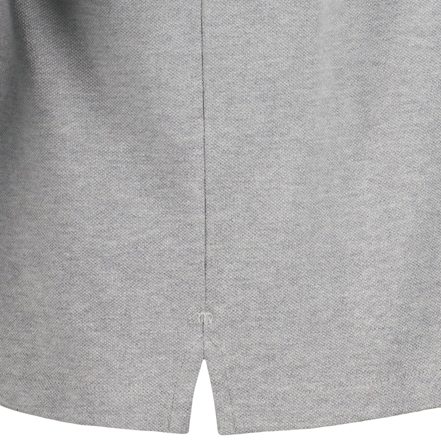 Frank Long Sleeve Jersey Cotton Piquet Polo Grey Melange