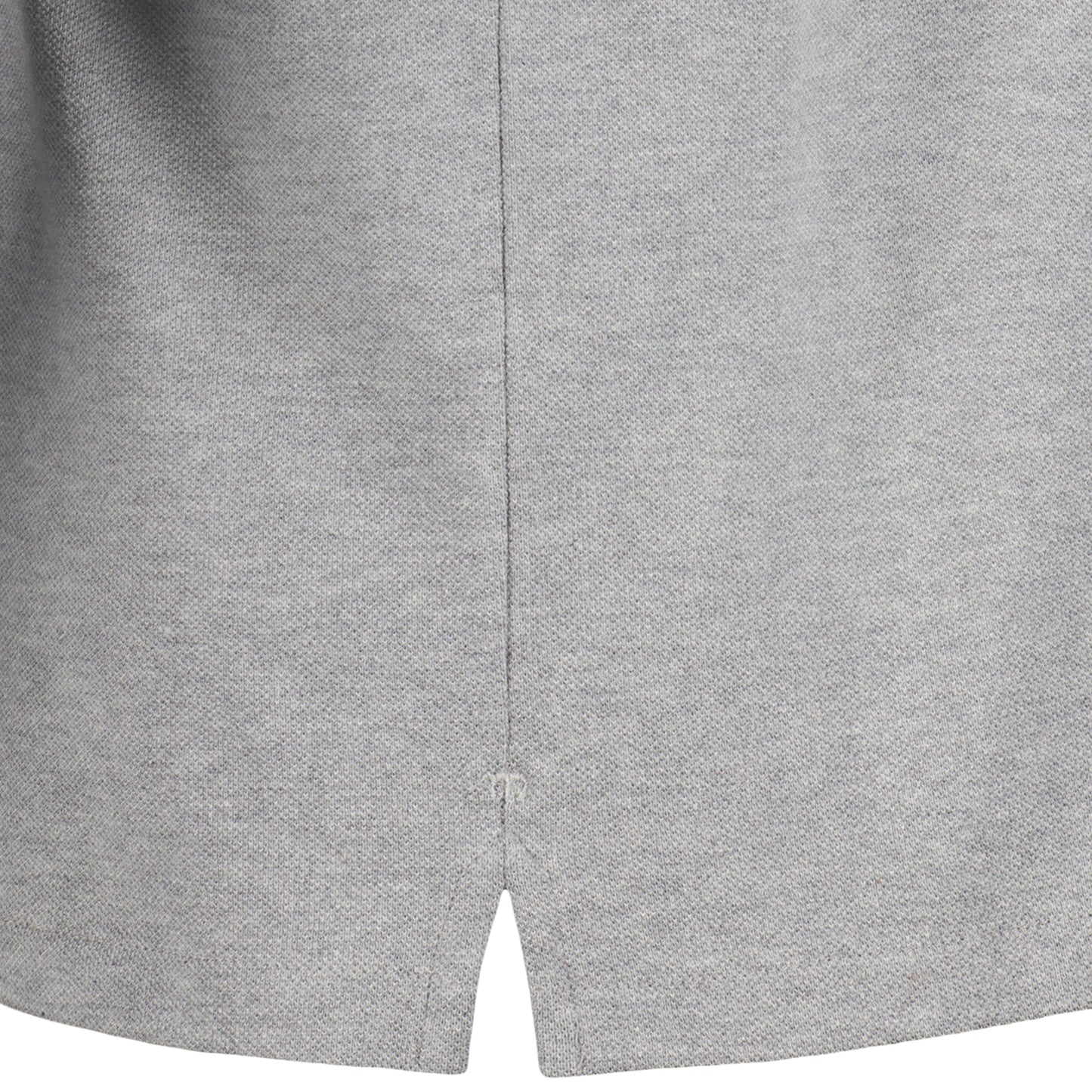 Frank Long Sleeve Jersey Cotton Piquet Polo Grey Melange