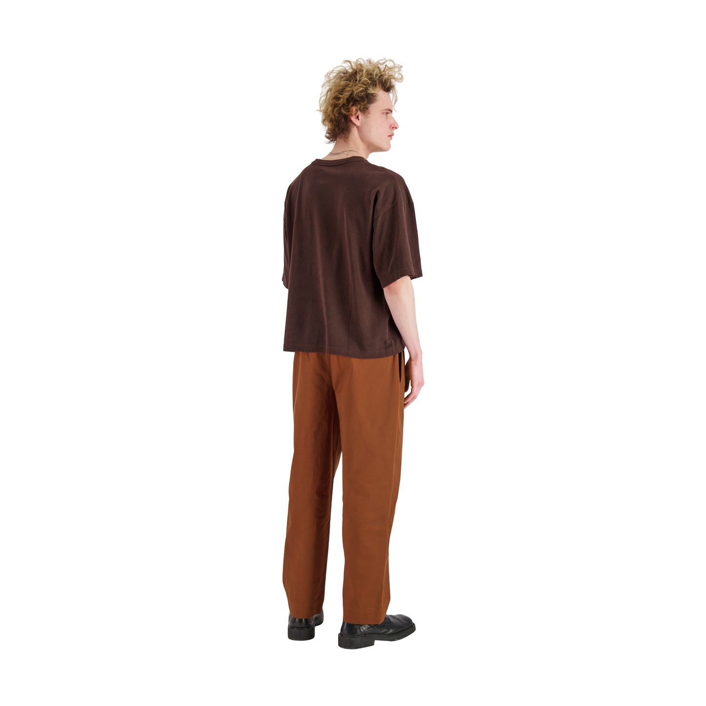 Nat Jersey Cotton Surfer T Shirt Dark Chocolate Brown