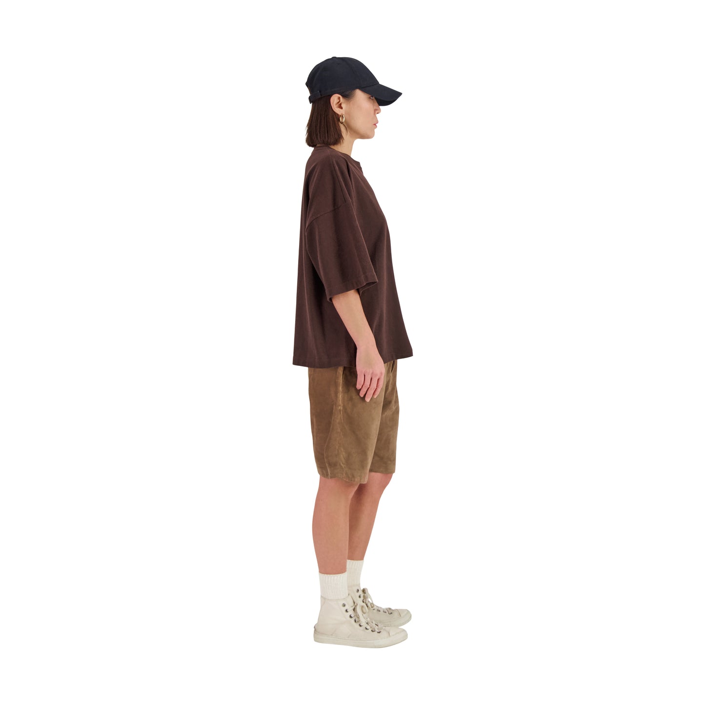 Nat Jersey Cotton Surfer T Shirt Dark Chocolate Brown