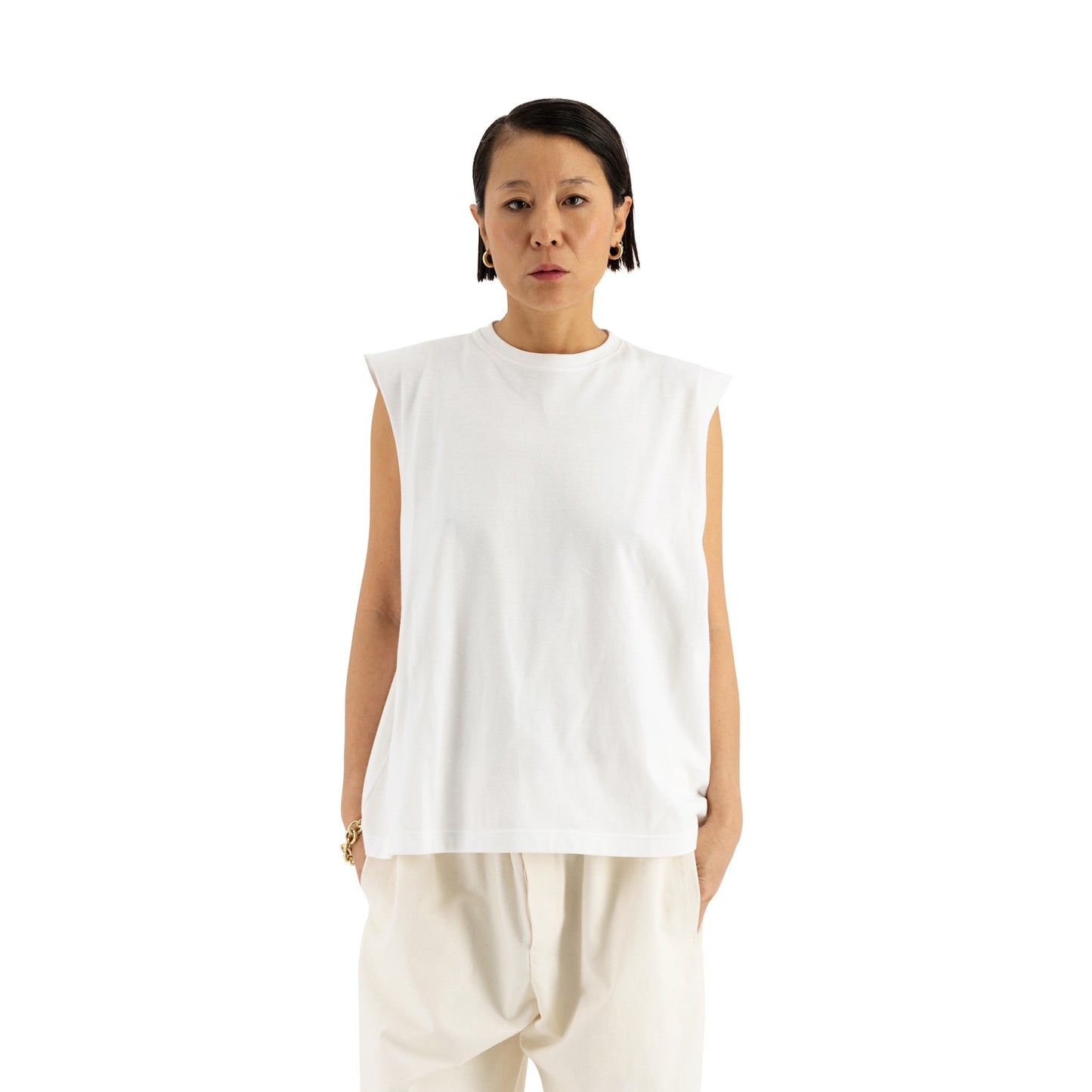 Nat Tank Jersey Cotton Surfer T Shirt White