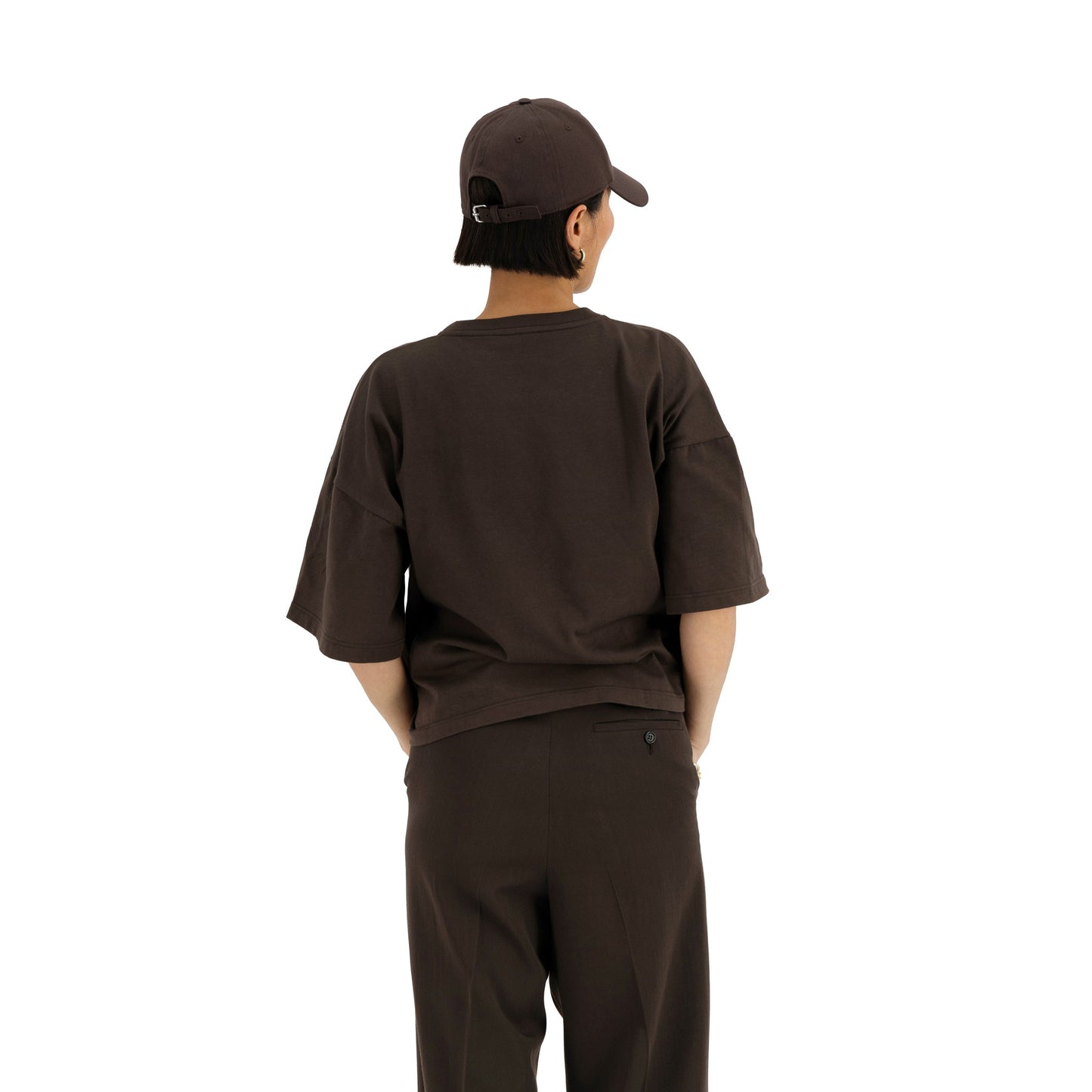 Nat Atem Print Jersey Cotton Surfer T Shirt Dark Chocolate Brown & Black Print Atem