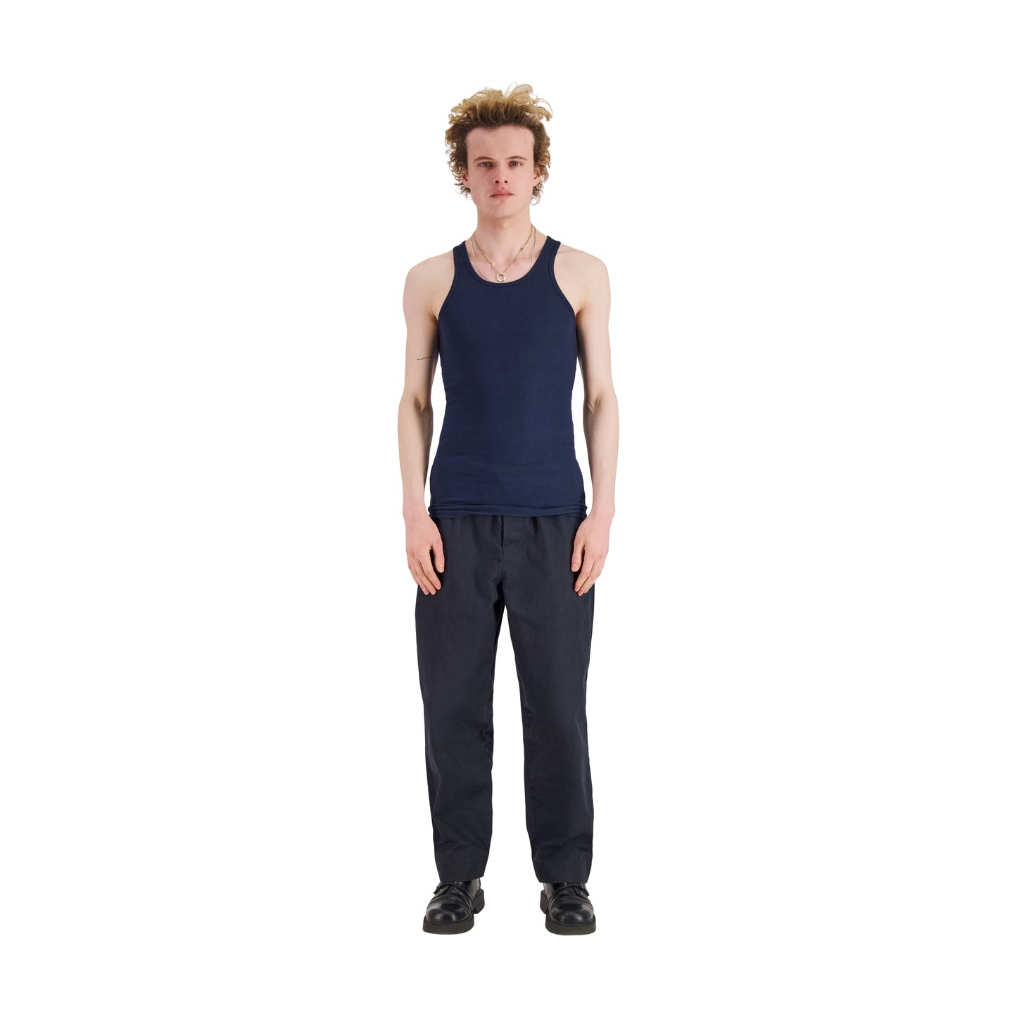 Francis Jersey Rib Tank Top Midnight Blue