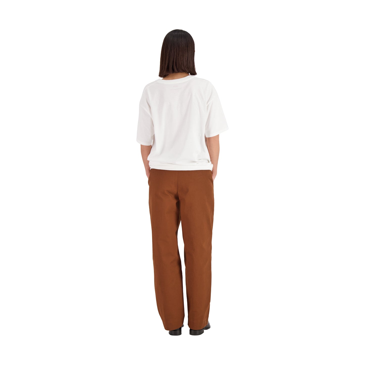 Ed Unlined Drawstring Trousers Rust Brown