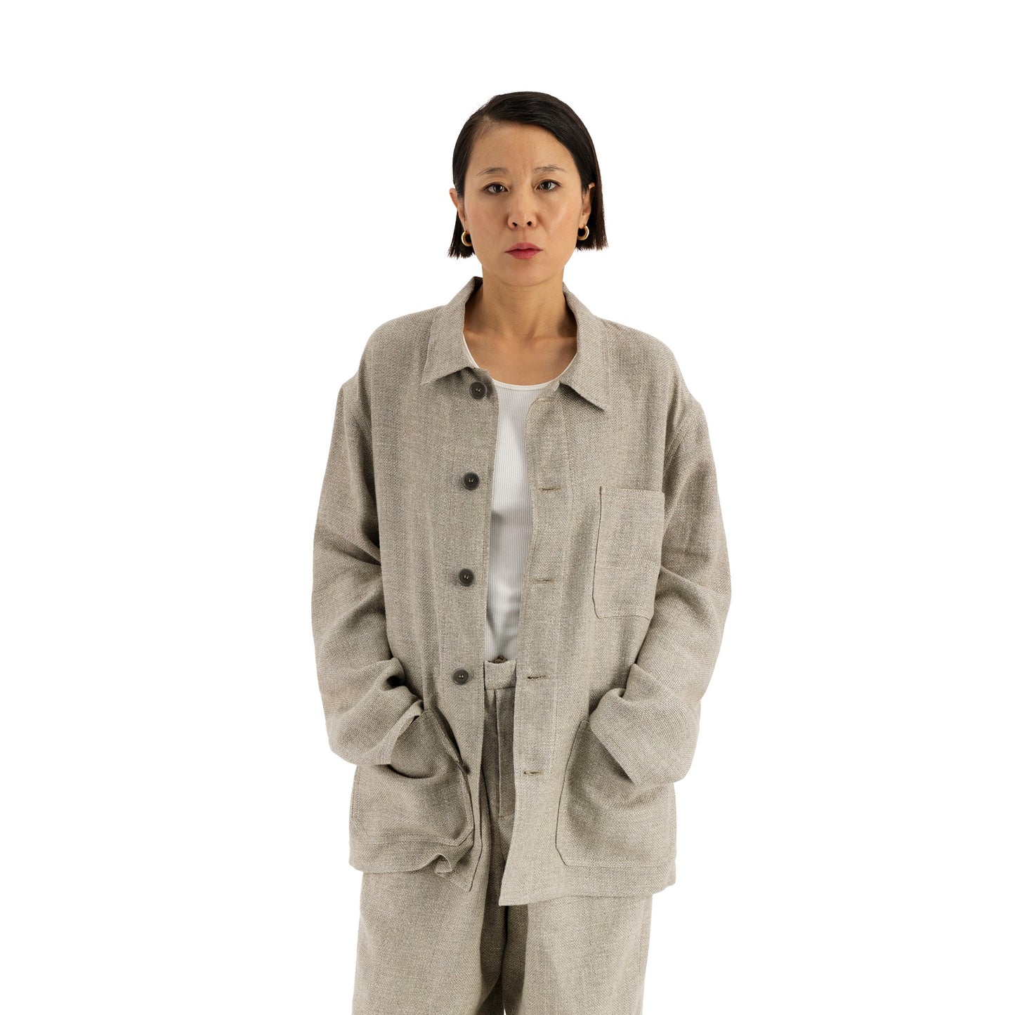 Bill Unlined Workwear Jacket Beige Grey