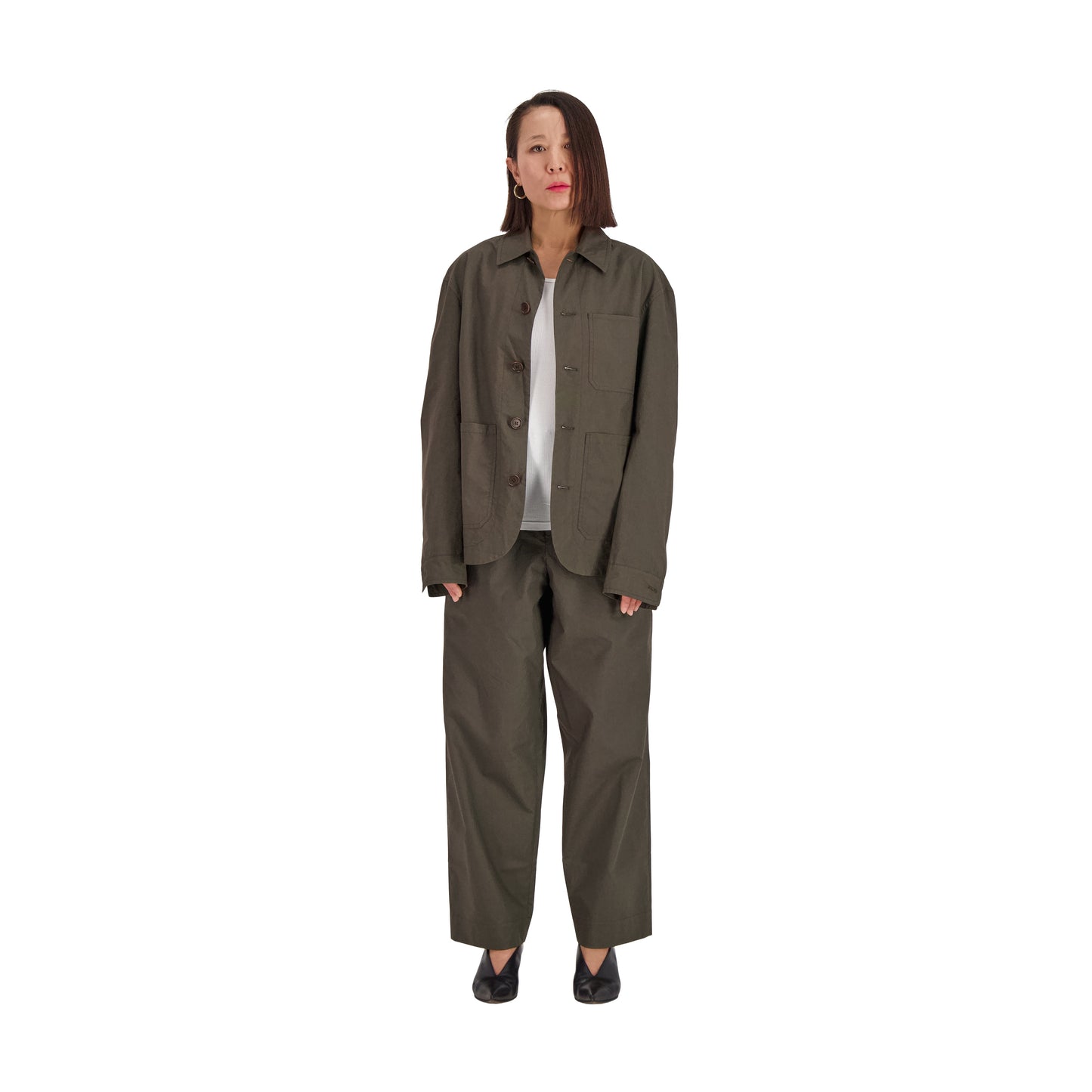 Julian Selflined Shirt Jacket Dark Khaki Brown