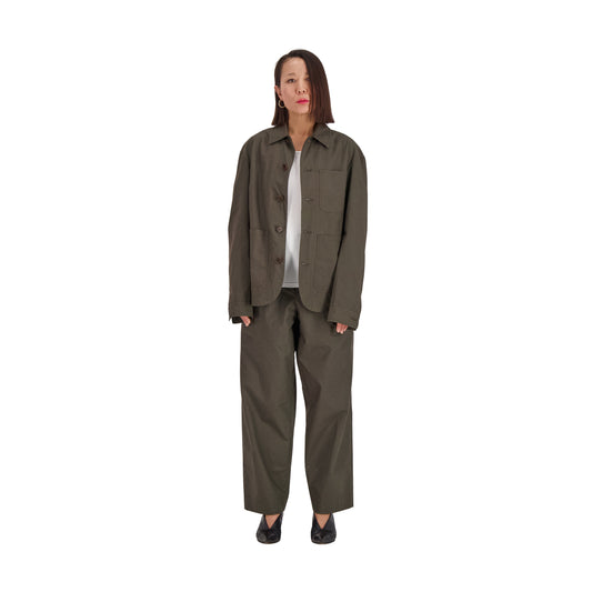 Julian Selflined Shirt Jacket Dark Khaki Brown