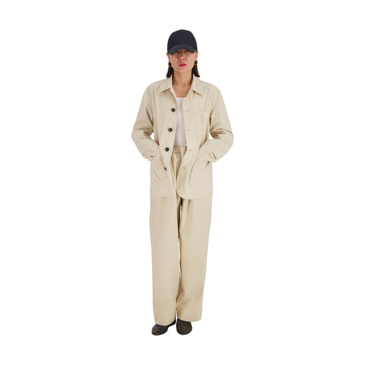 Julian Selflined Cotton Shirt Jacket Beige