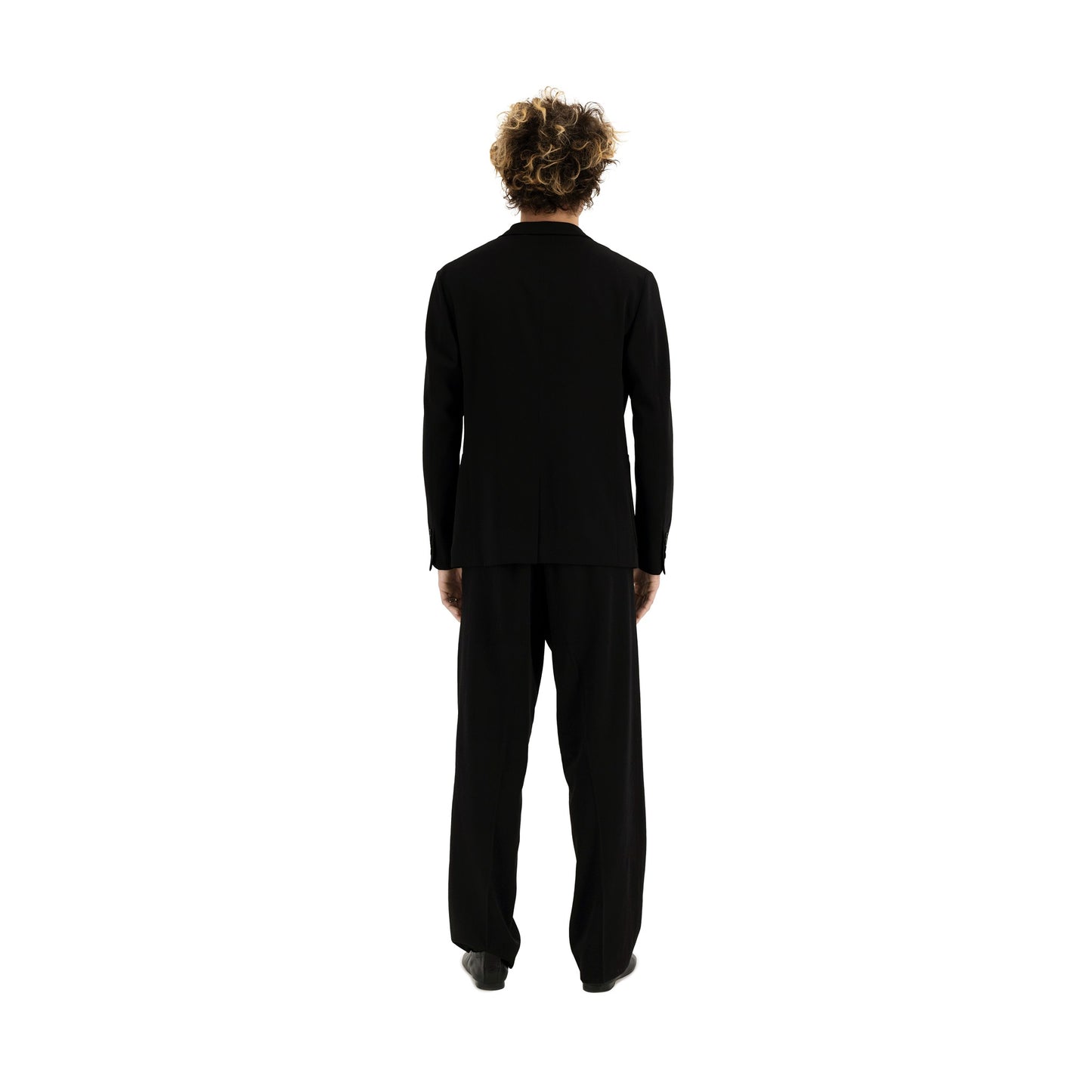 Udo Unlined Tropical Wool Twill 2 Button Notch Label Jacket Black