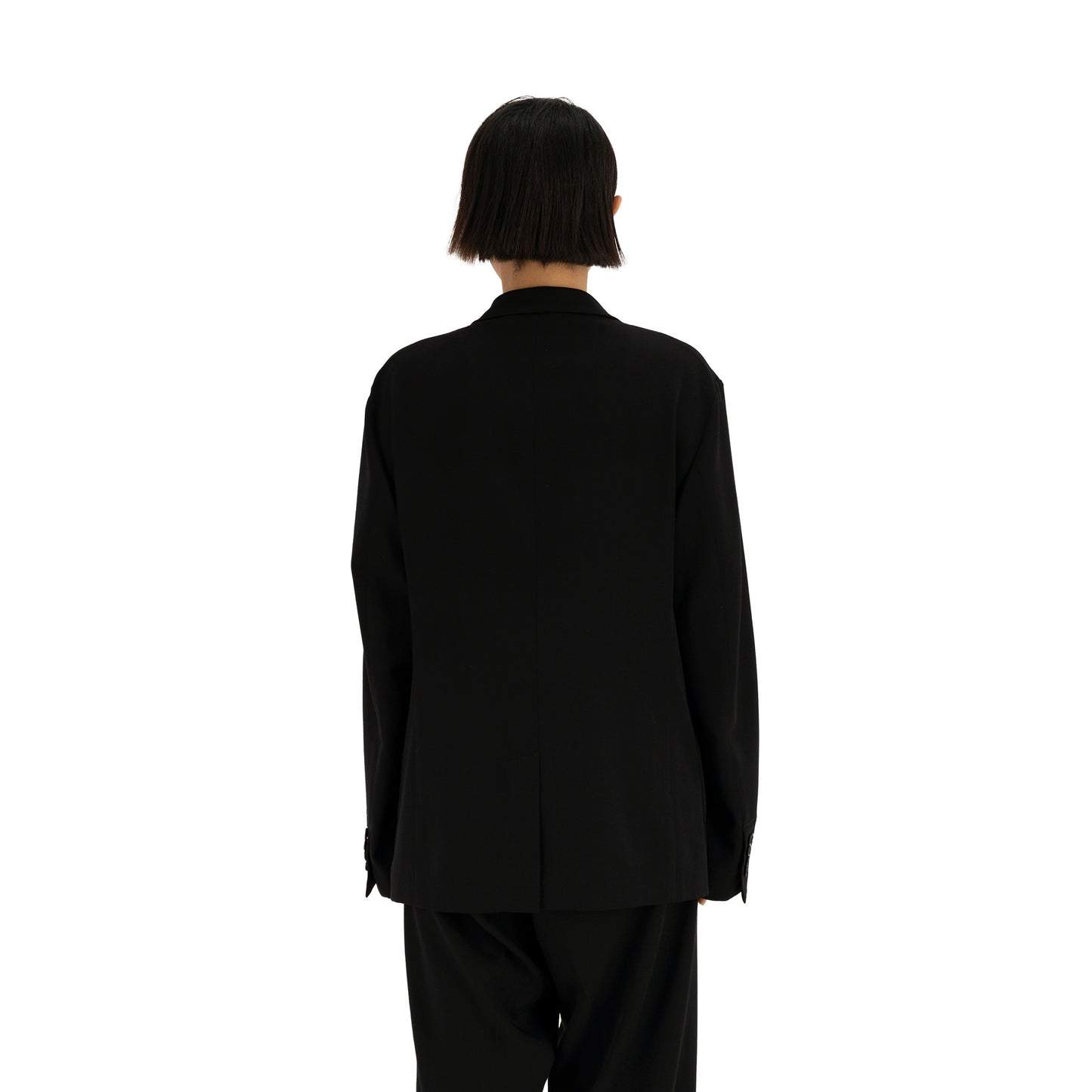 Udo Unlined Tropical Wool Twill 2 Button Notch Label Jacket Black