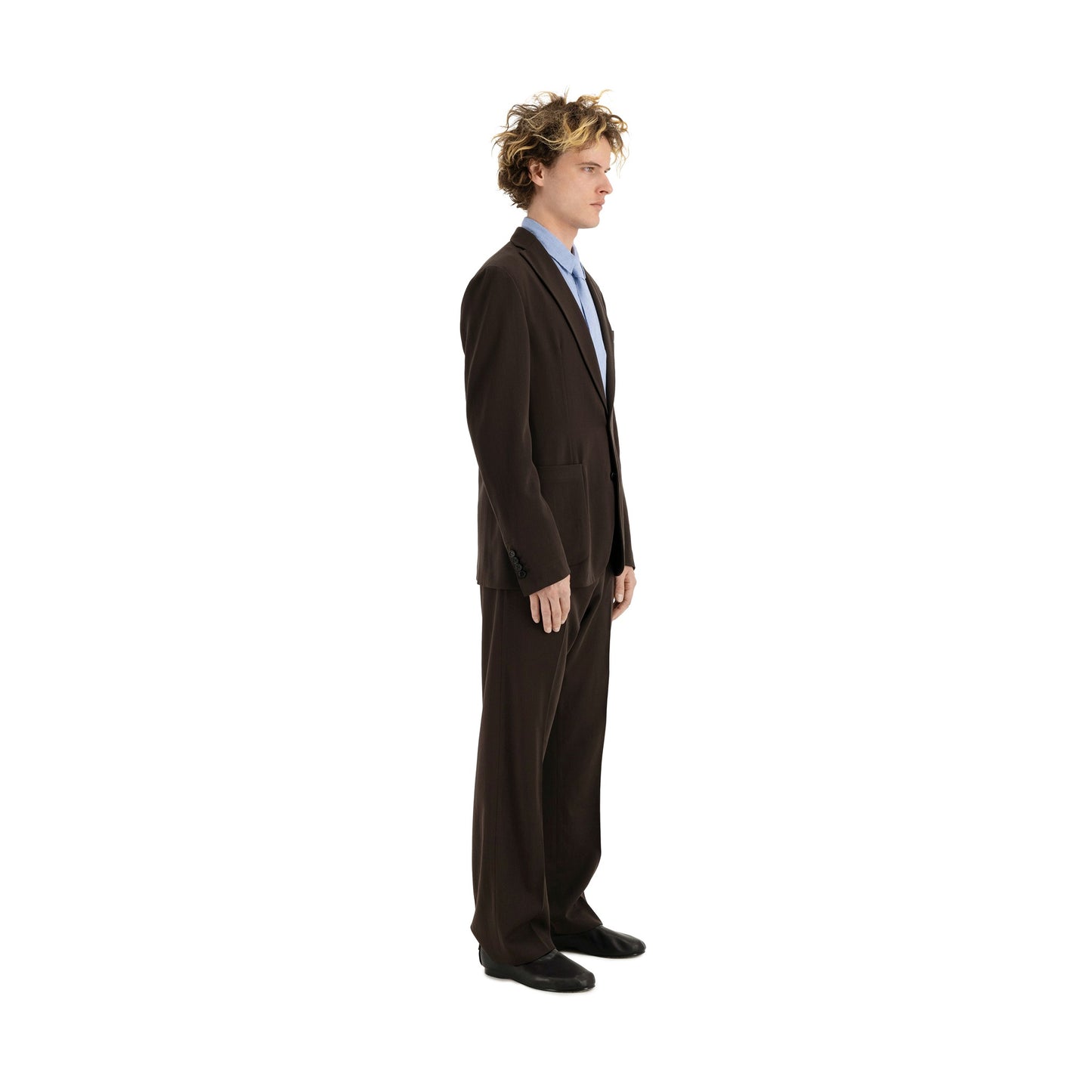 Udo Unlined Tropical Wool Twill 2 Button Notch Label Jacket Dark Chocolate Brown