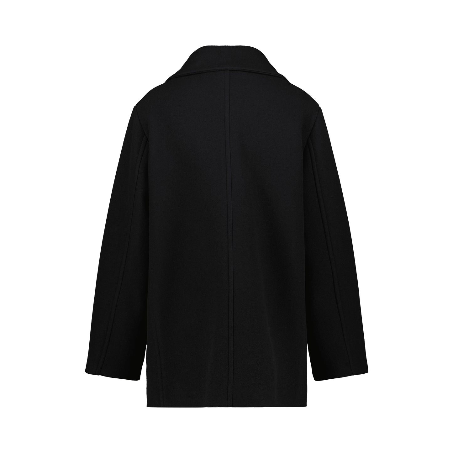 Serge Boiled Wool Peacoat Black