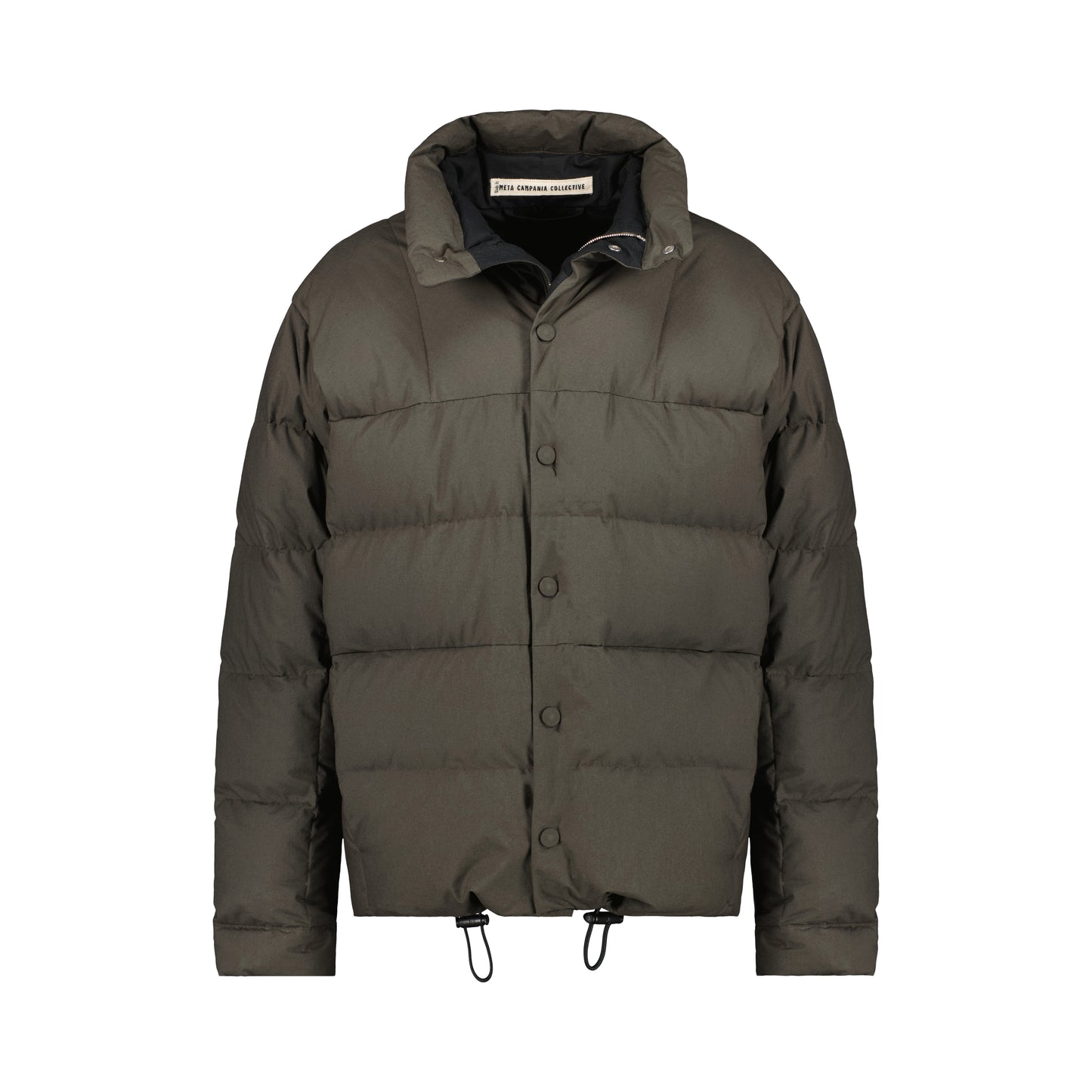 Rob Cotton Down Bomber Dark Khaki Brown + Black