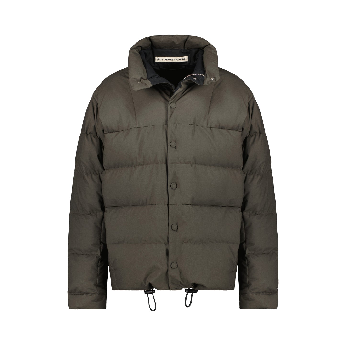 Rob Cotton Down Bomber Dark Khaki Brown + Black
