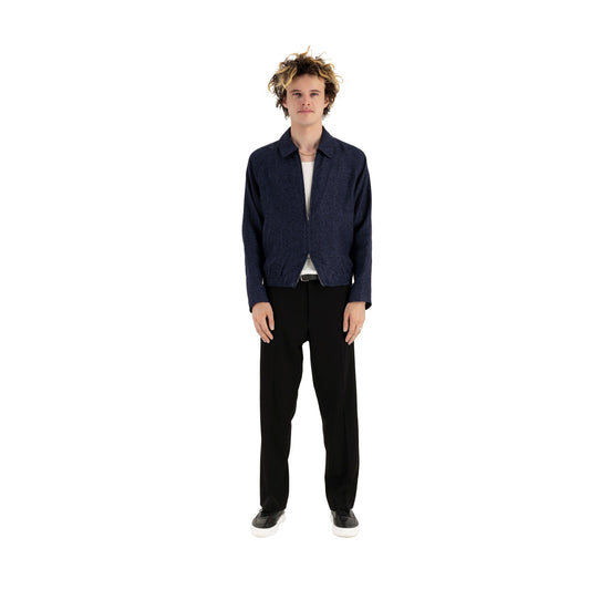Alain Unlined Hemp Wool Blouson Midnight Blue