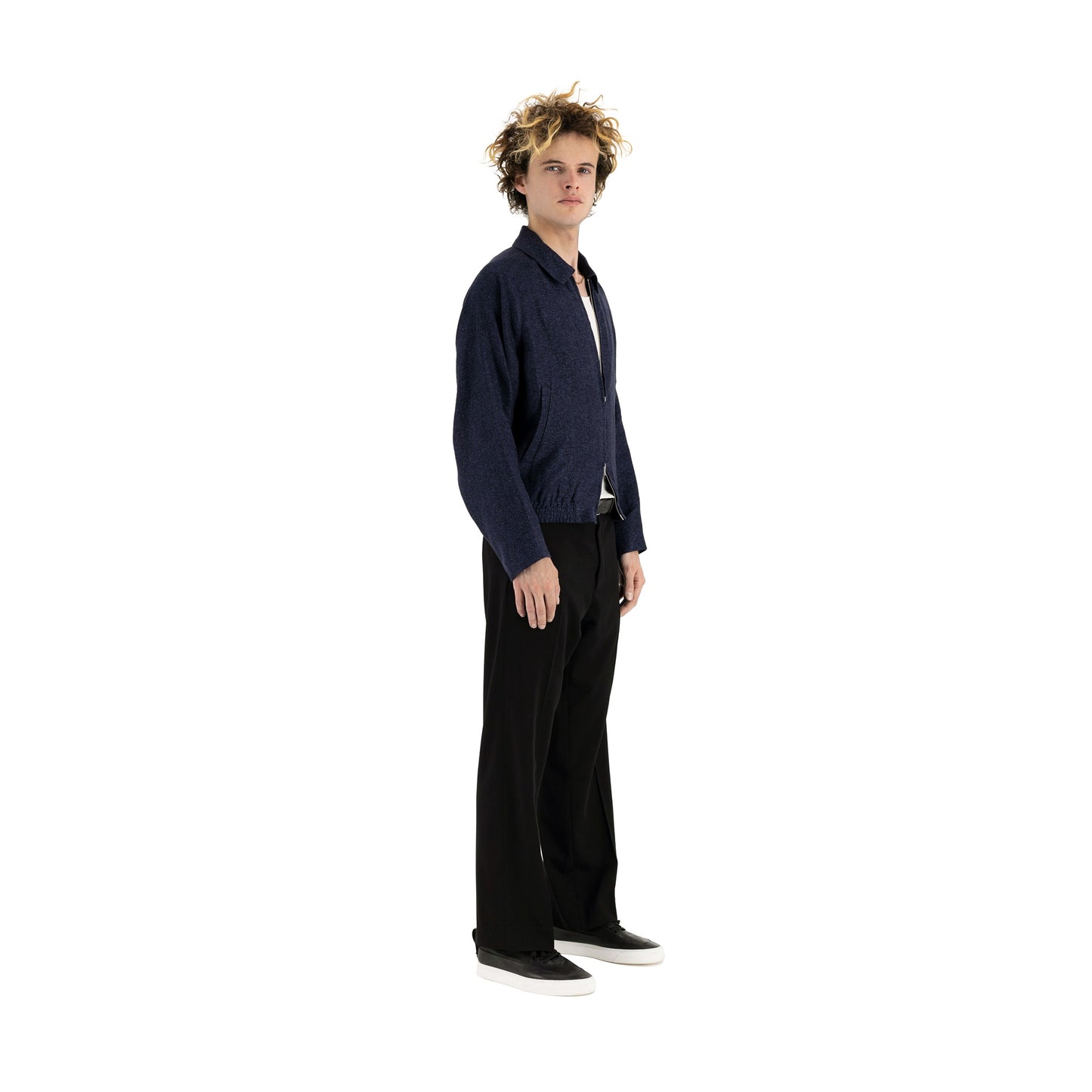 Alain Unlined Hemp Wool Blouson Midnight Blue