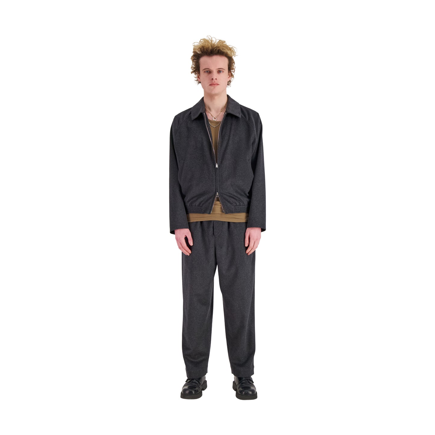 Alain Cashmere Blouson Dark Charcoal Melange