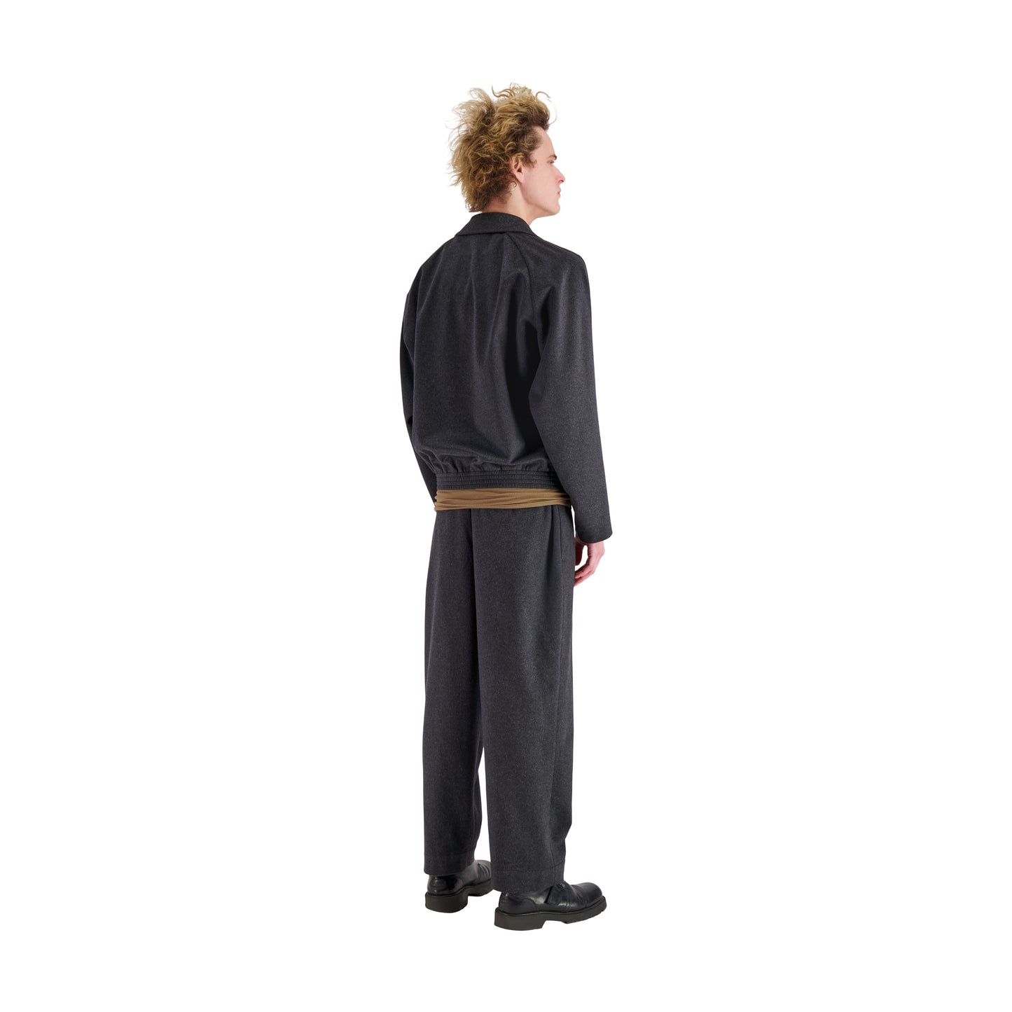 Alain Cashmere Blouson Dark Charcoal Melange