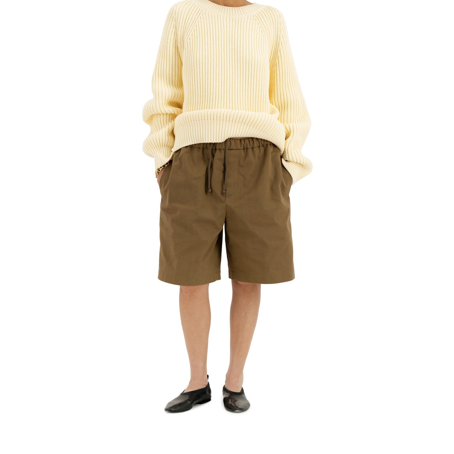 Ed Unlined Drawstring Shorts Beige