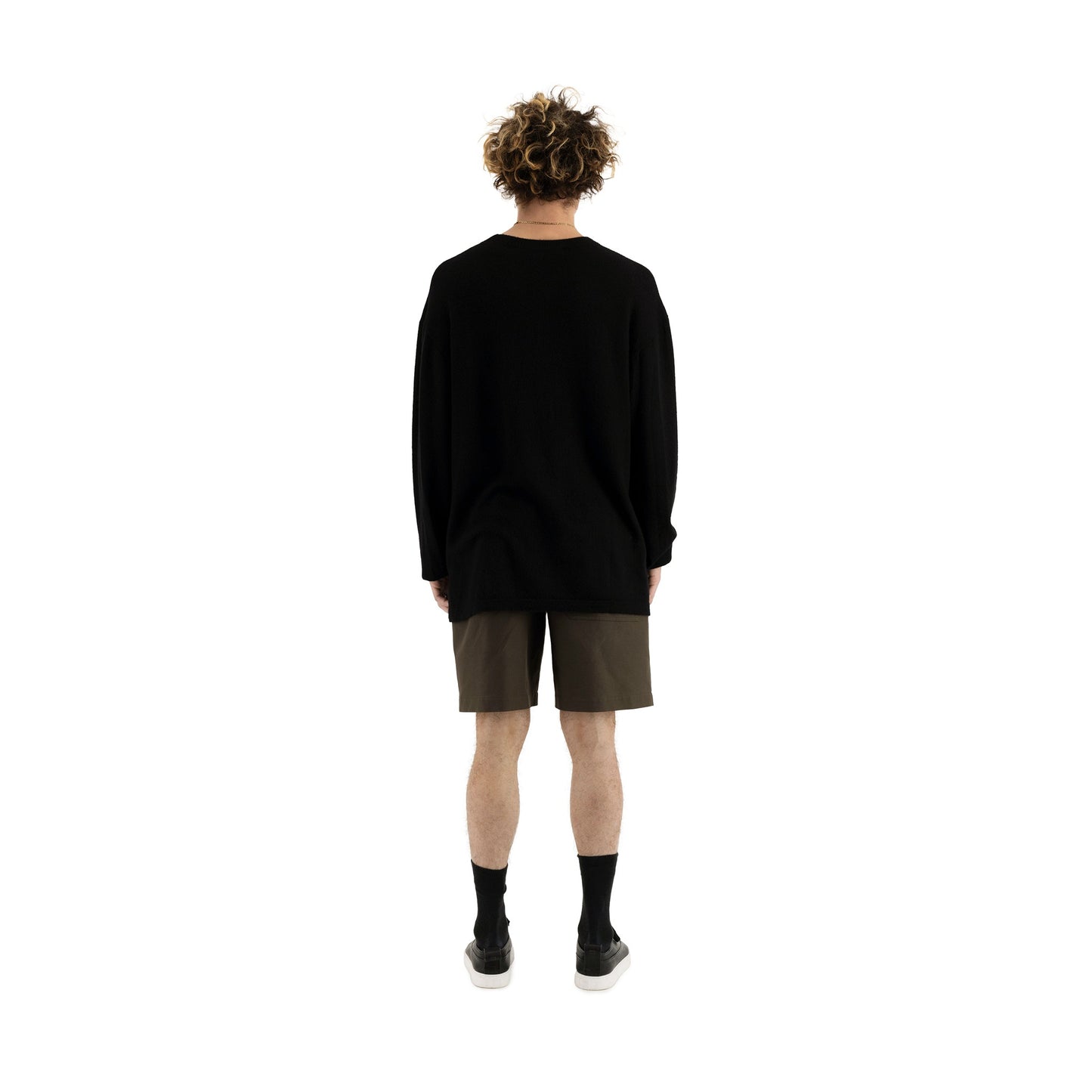 Neil Exaggerated Unlined Cotton Drawstring Shorts Dark Khaki Brown