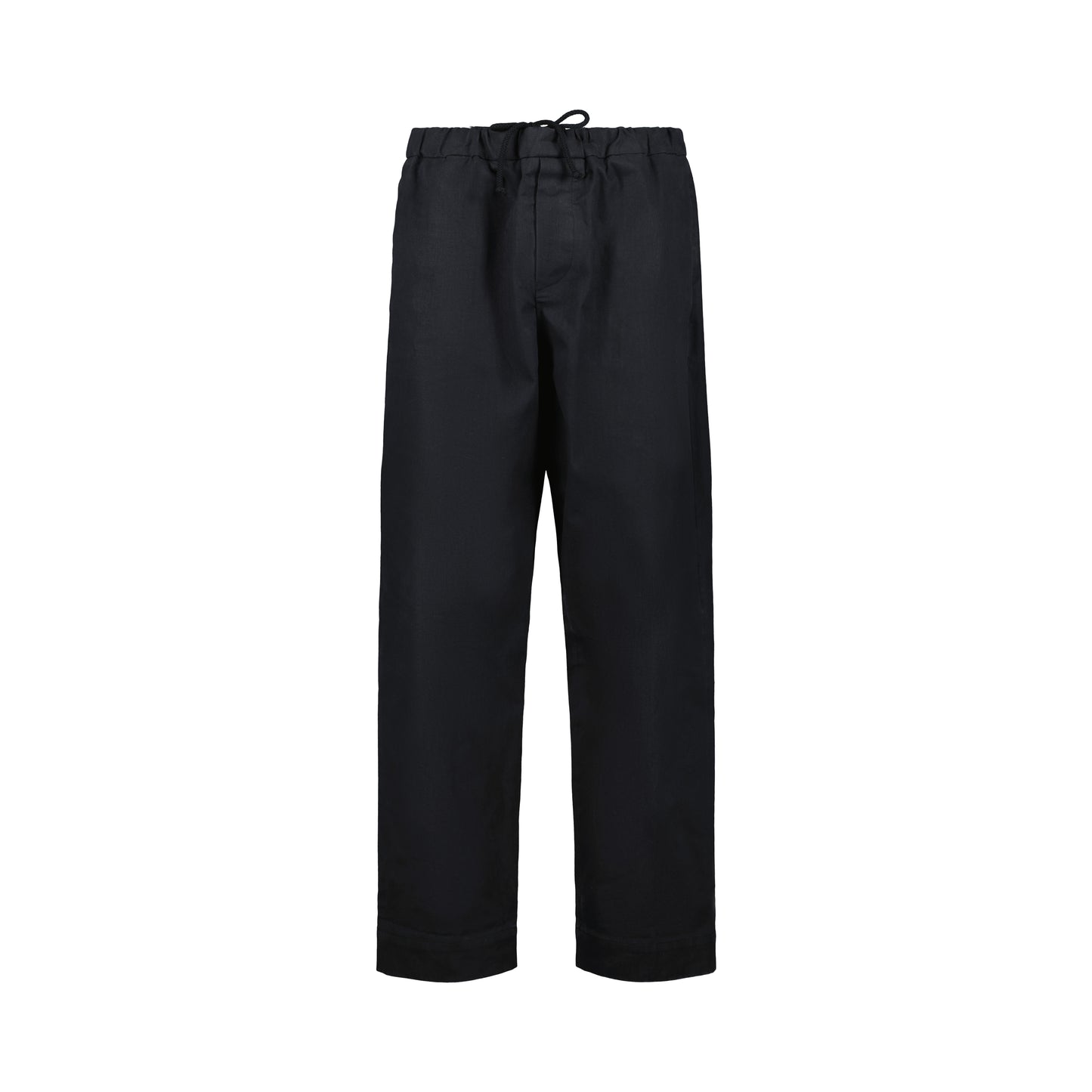 Ed Unlined Heavy Cotton Drawstring Trousers Black