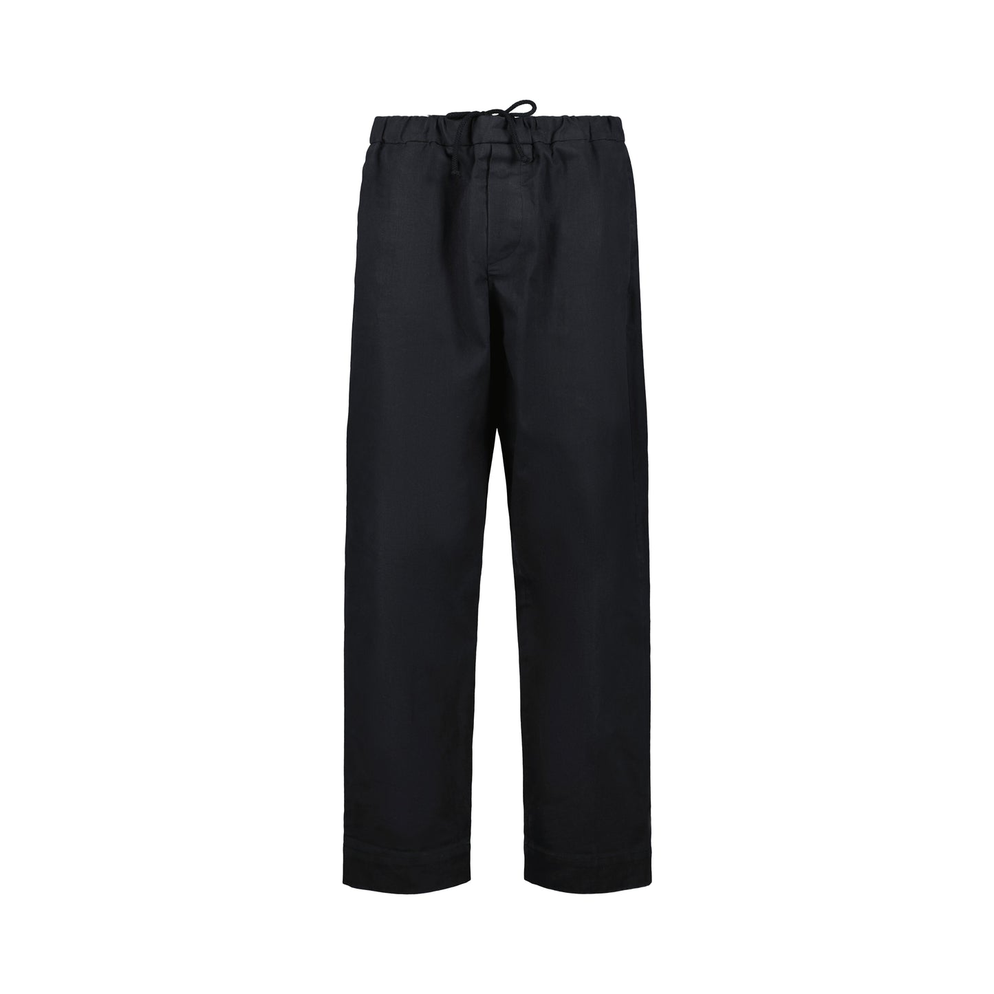 Ed Unlined Heavy Cotton Drawstring Trousers Black
