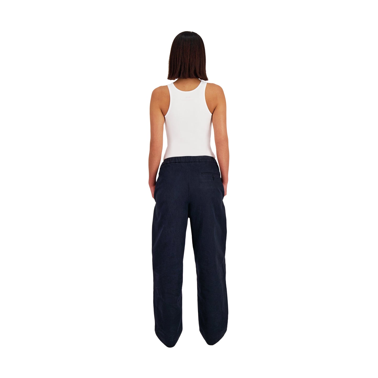 Ed Unlined Heavy Cotton Drawstring Trousers Black