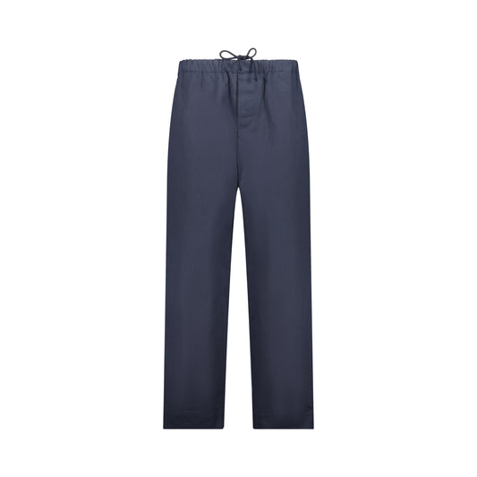 Ed Unlined Cotton Drawstring Trousers Navy