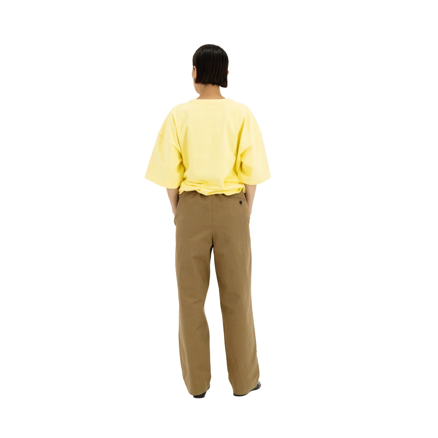 Ed Unlined Heavy Cotton Drawstring Trousers Beige