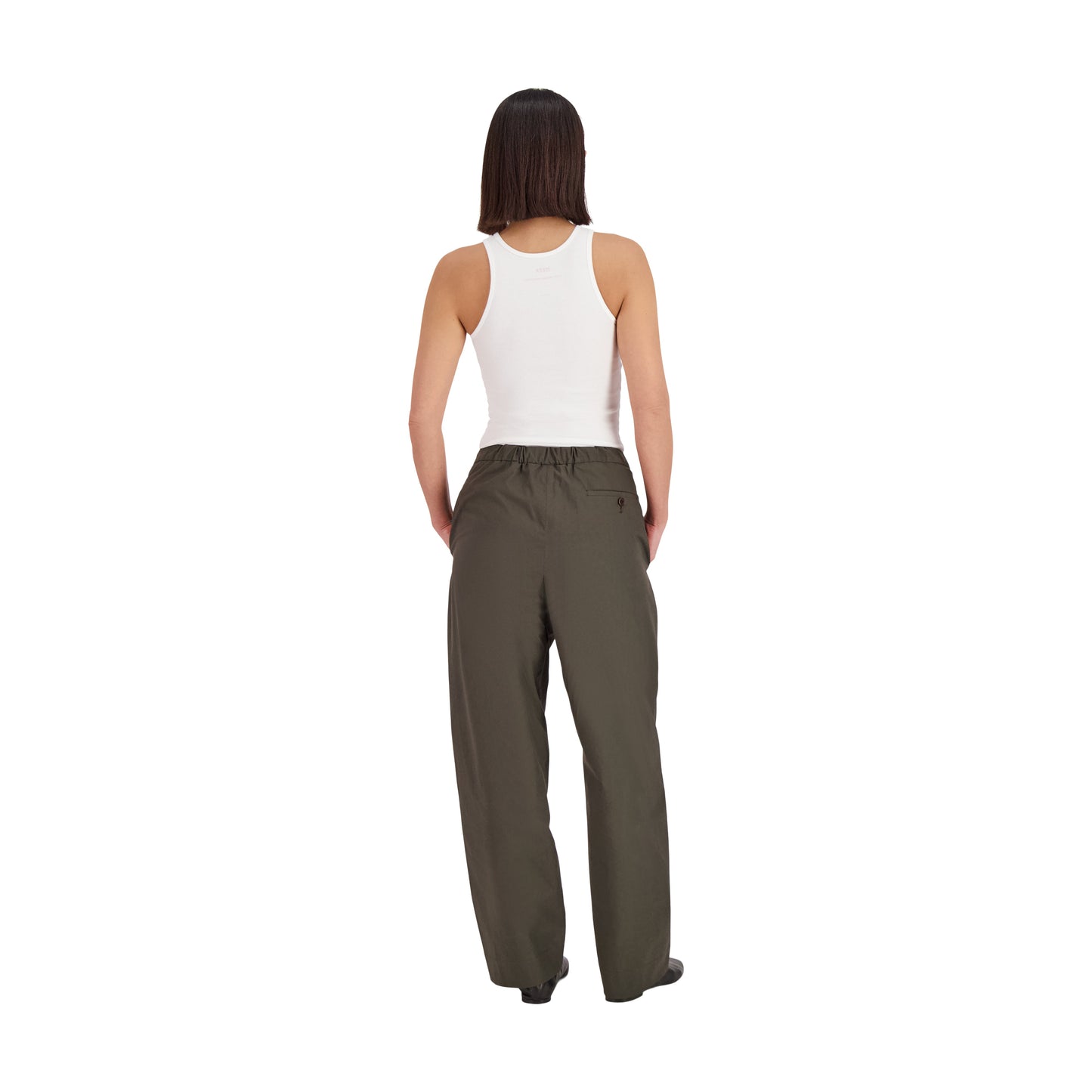 Ed Unlined Drawstring Trousers Dark Khaki Brown