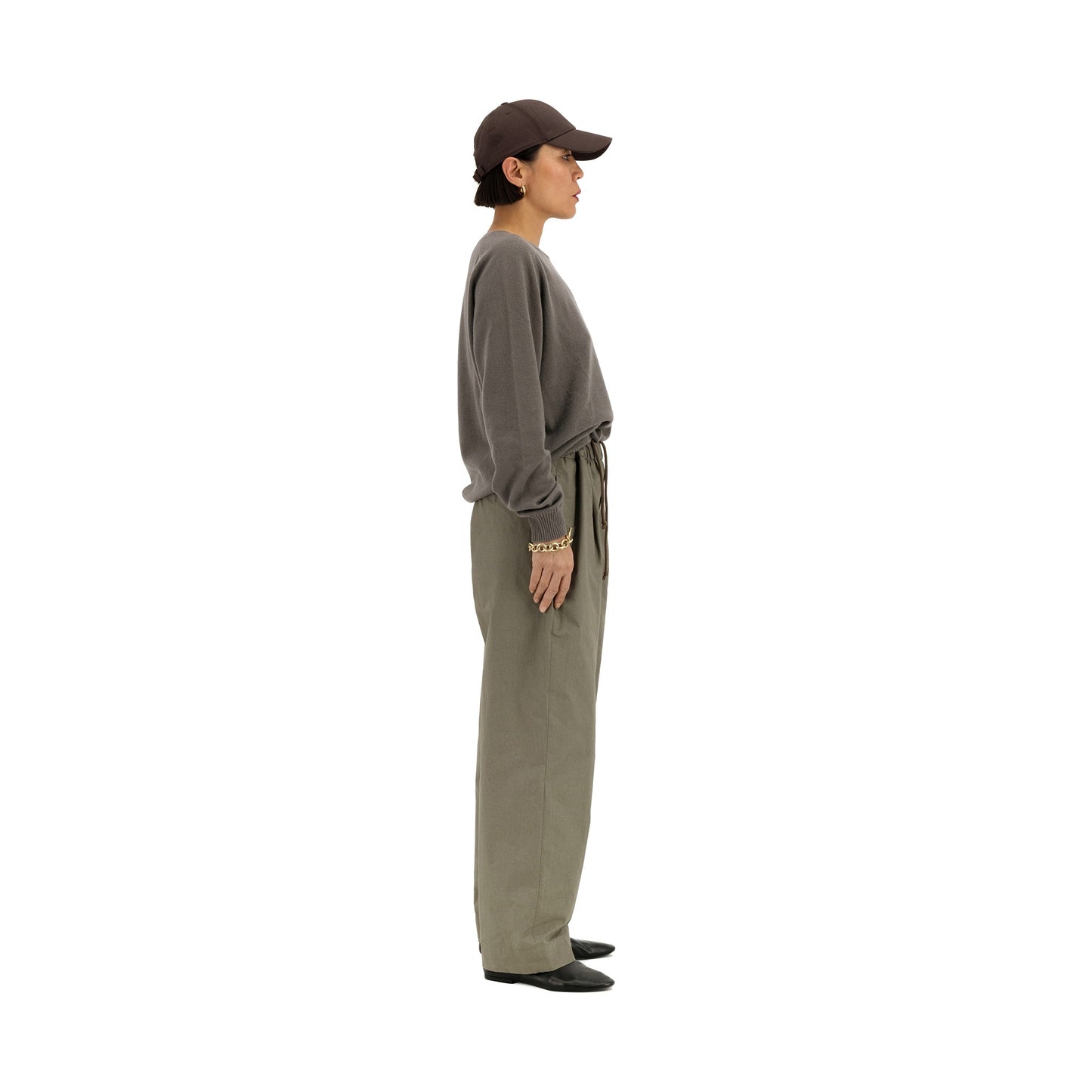 Ed Unlined Cotton Drawstring Trousers Weimaraner Grey
