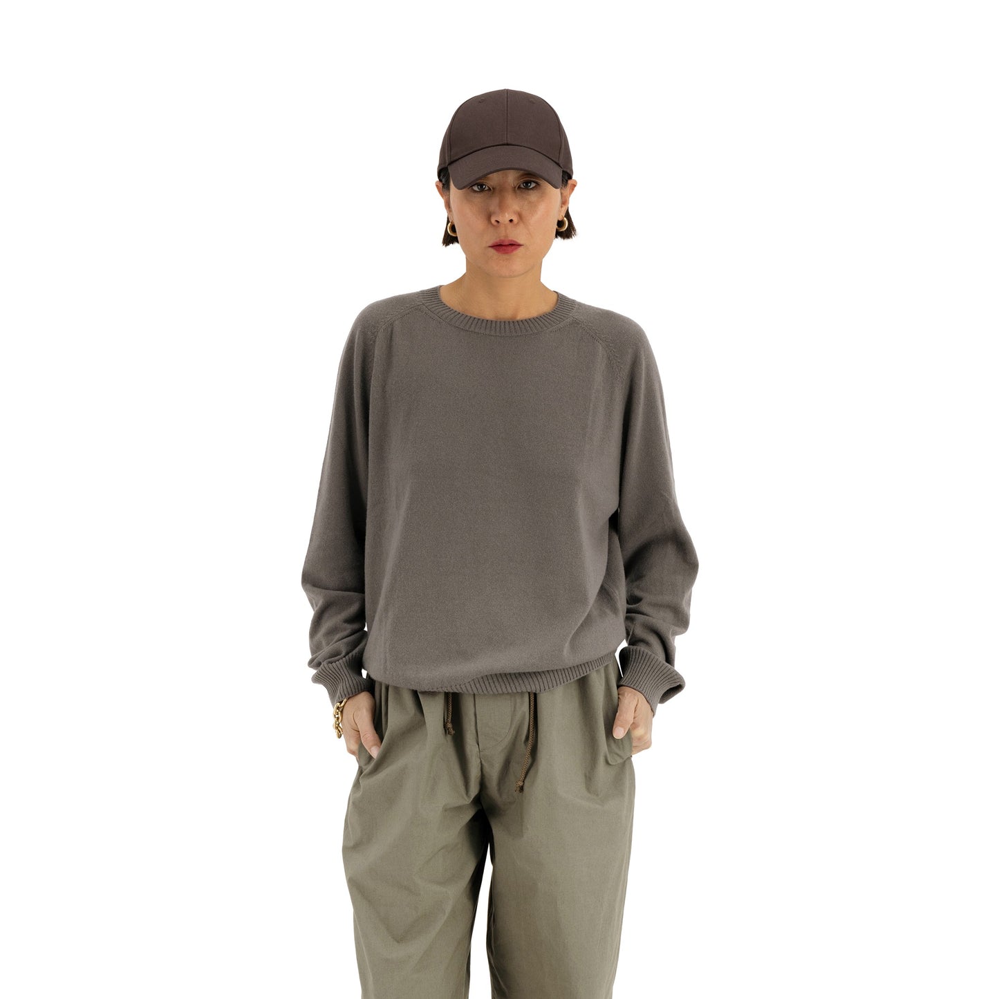 Ed Unlined Cotton Drawstring Trousers Weimaraner Grey