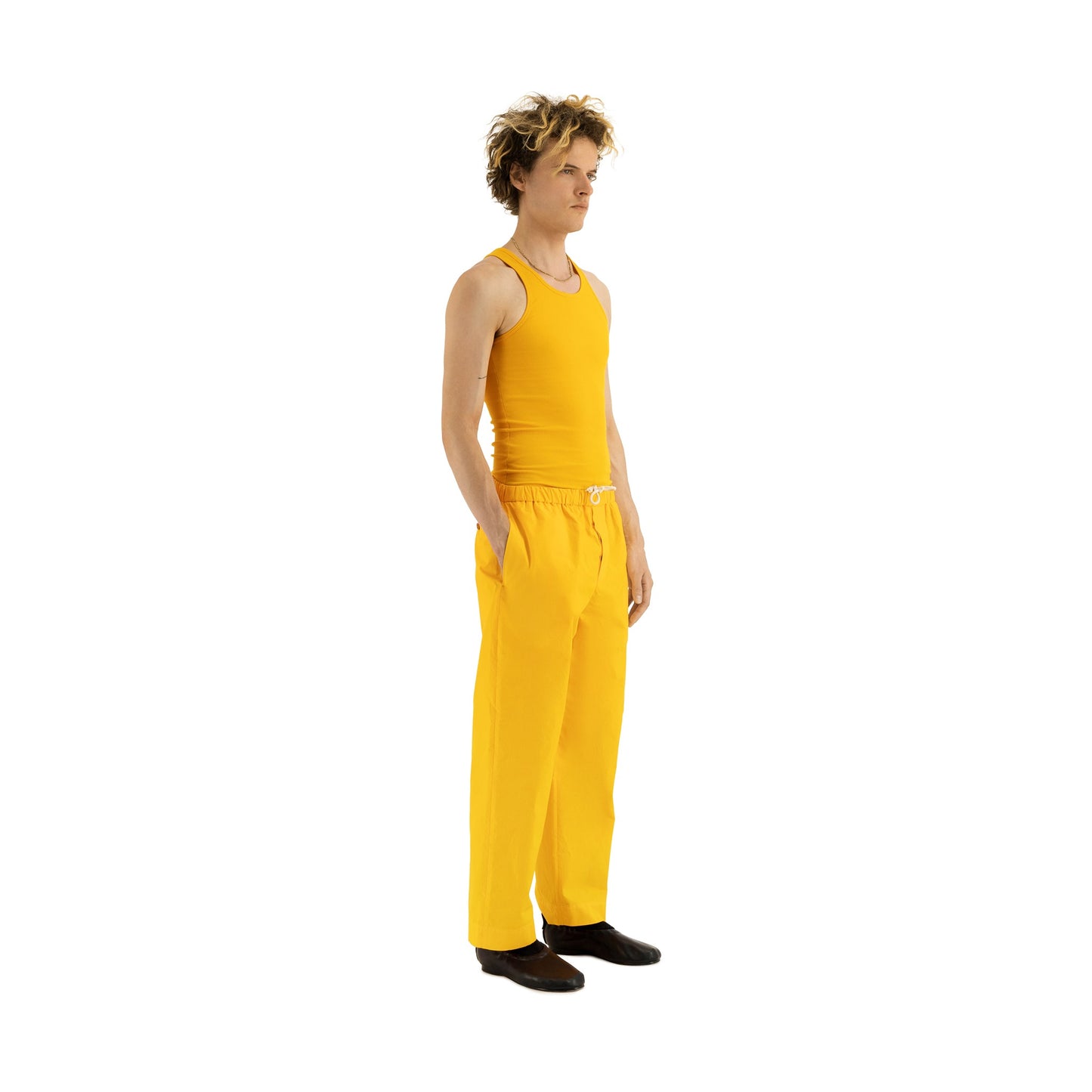 Ed Unlined Cotton Drawstring Trousers Sun Orange
