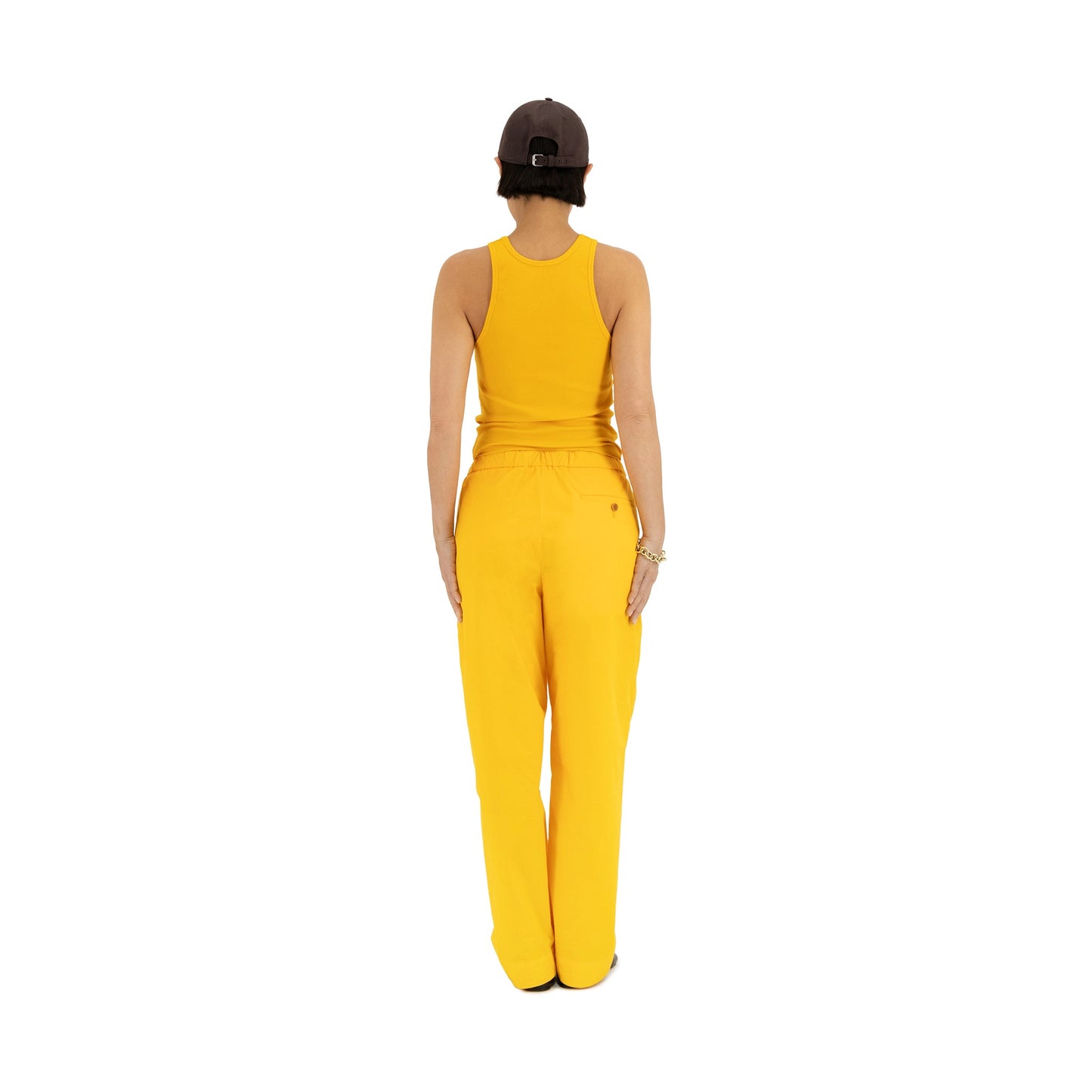 Ed Unlined Cotton Drawstring Trousers Sun Orange