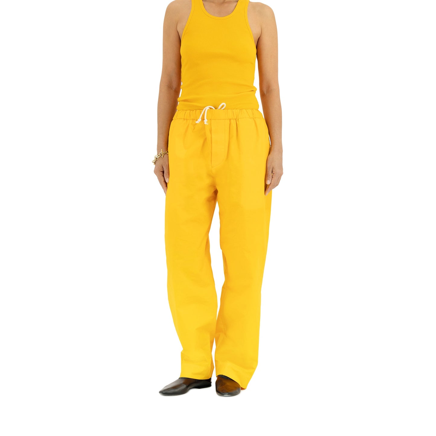 Ed Unlined Cotton Drawstring Trousers Sun Orange