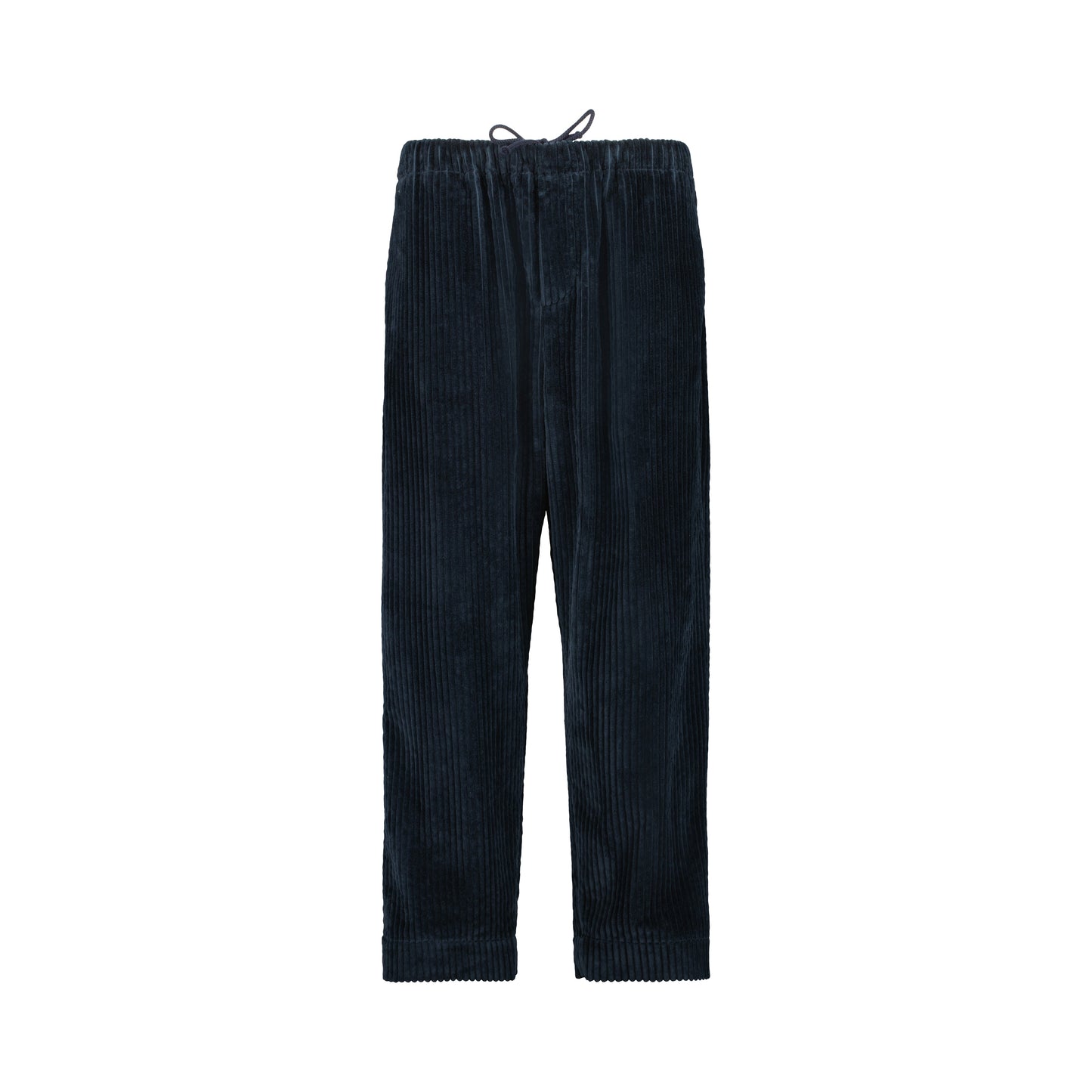 Ed Unlined Exaggerated Cotton Corduroy Drawstring Trousers Midnight Blue