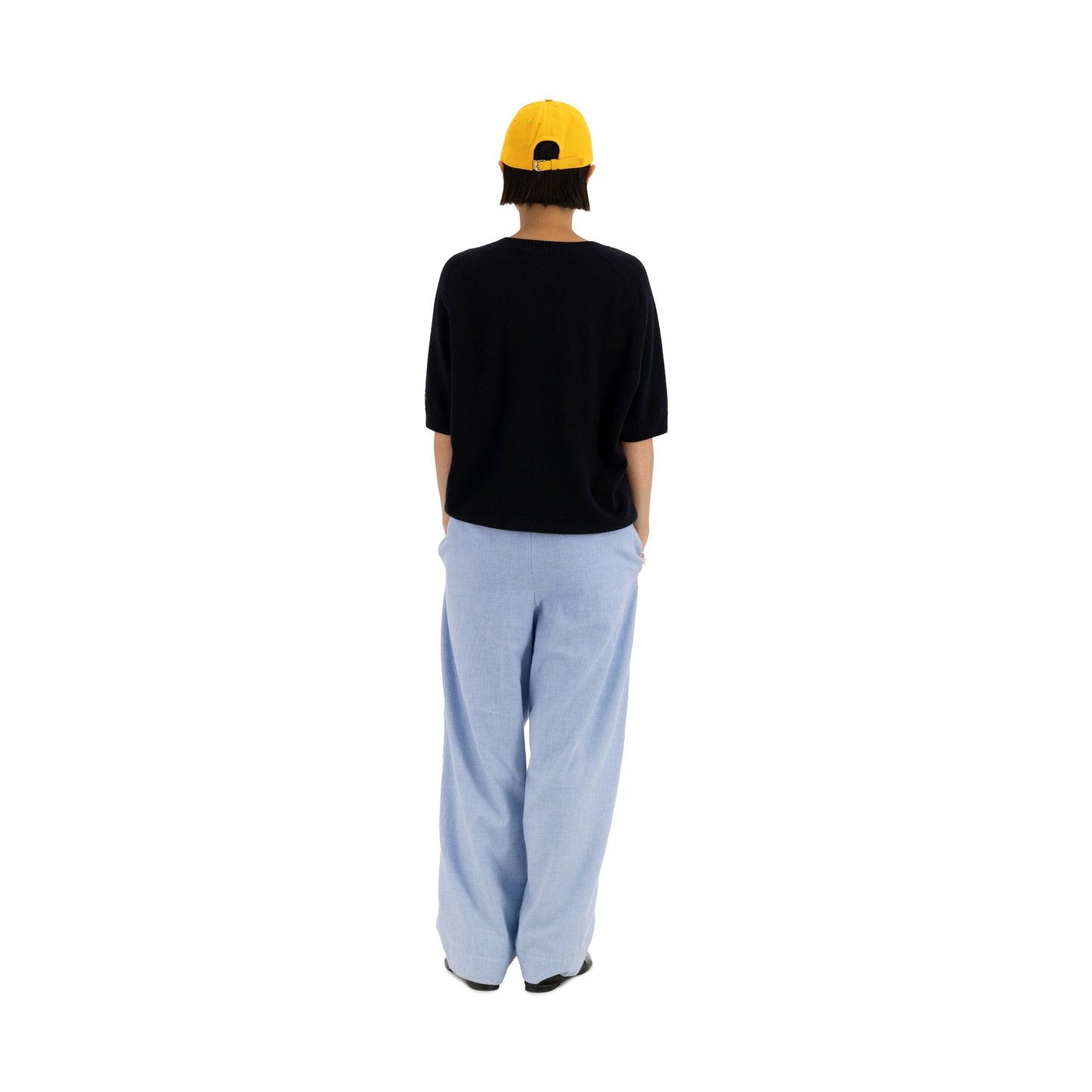Ed Unlined Cotton Cashmere Drawstring Trousers Chambrey Blue